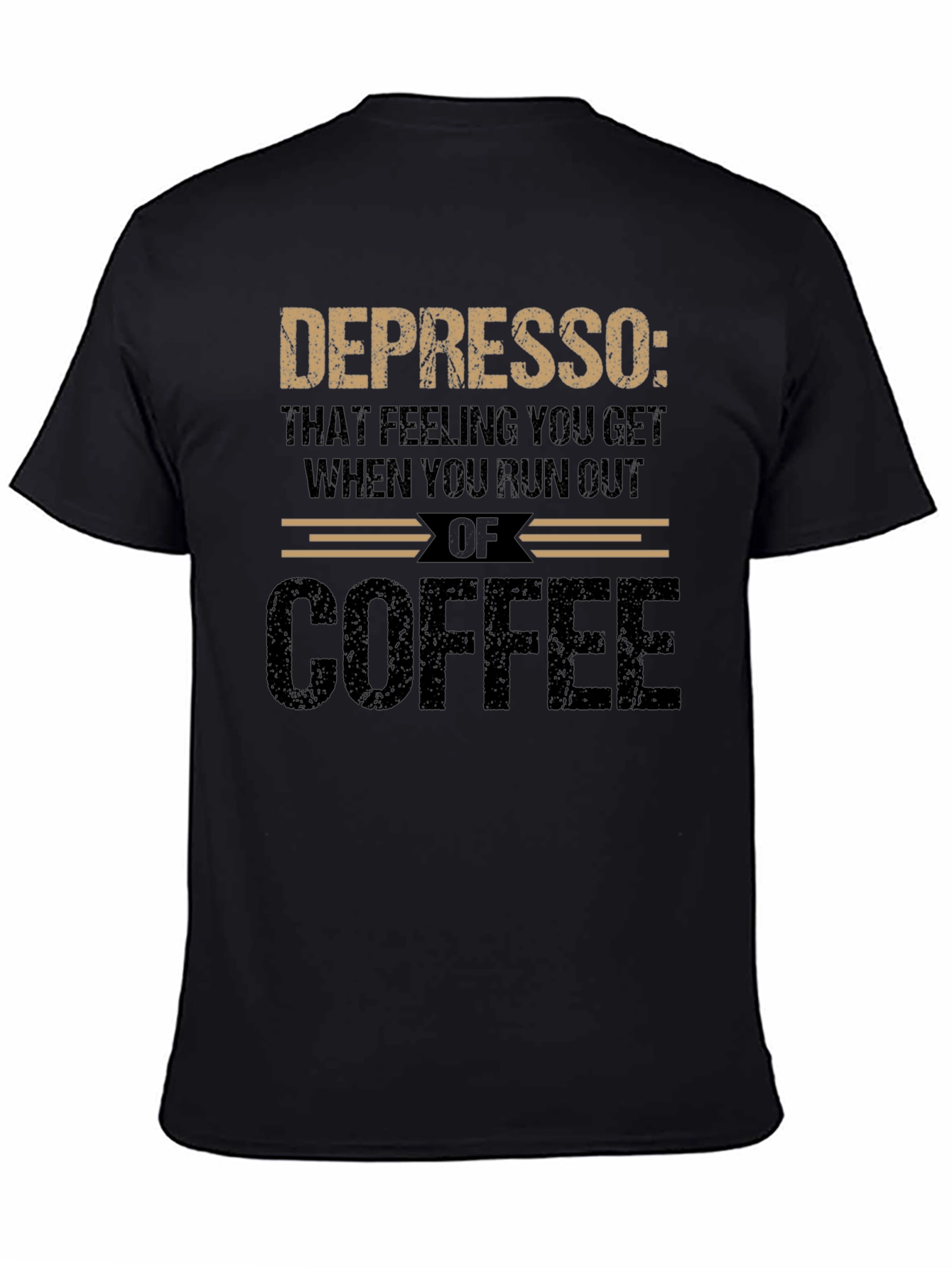 Black Depresso Coffee Graphic Tee - Run Out Feeling T-Shirt view 4