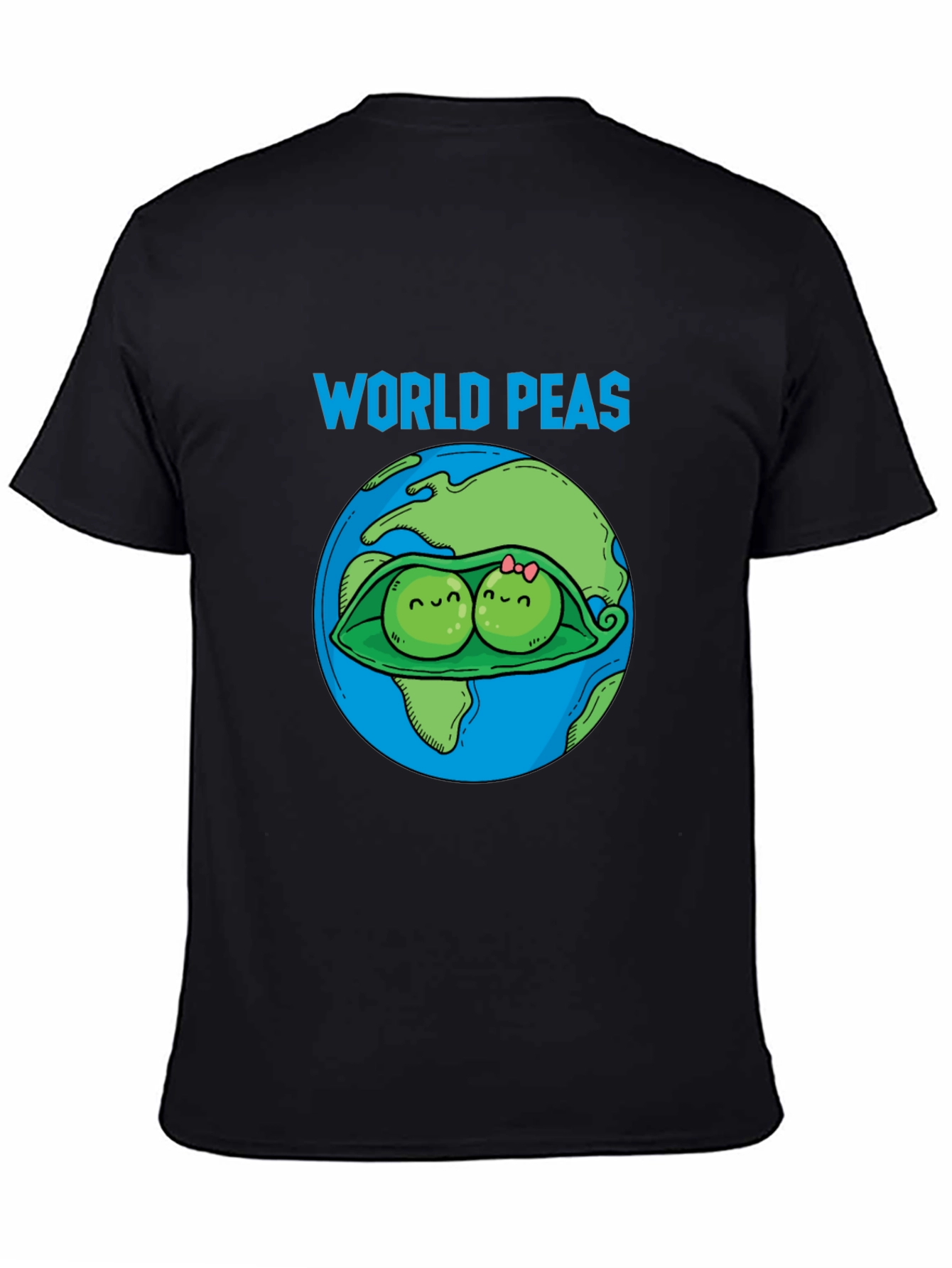 Black World Peas Graphic T-Shirt - Funny Earth Day Tee view 4
