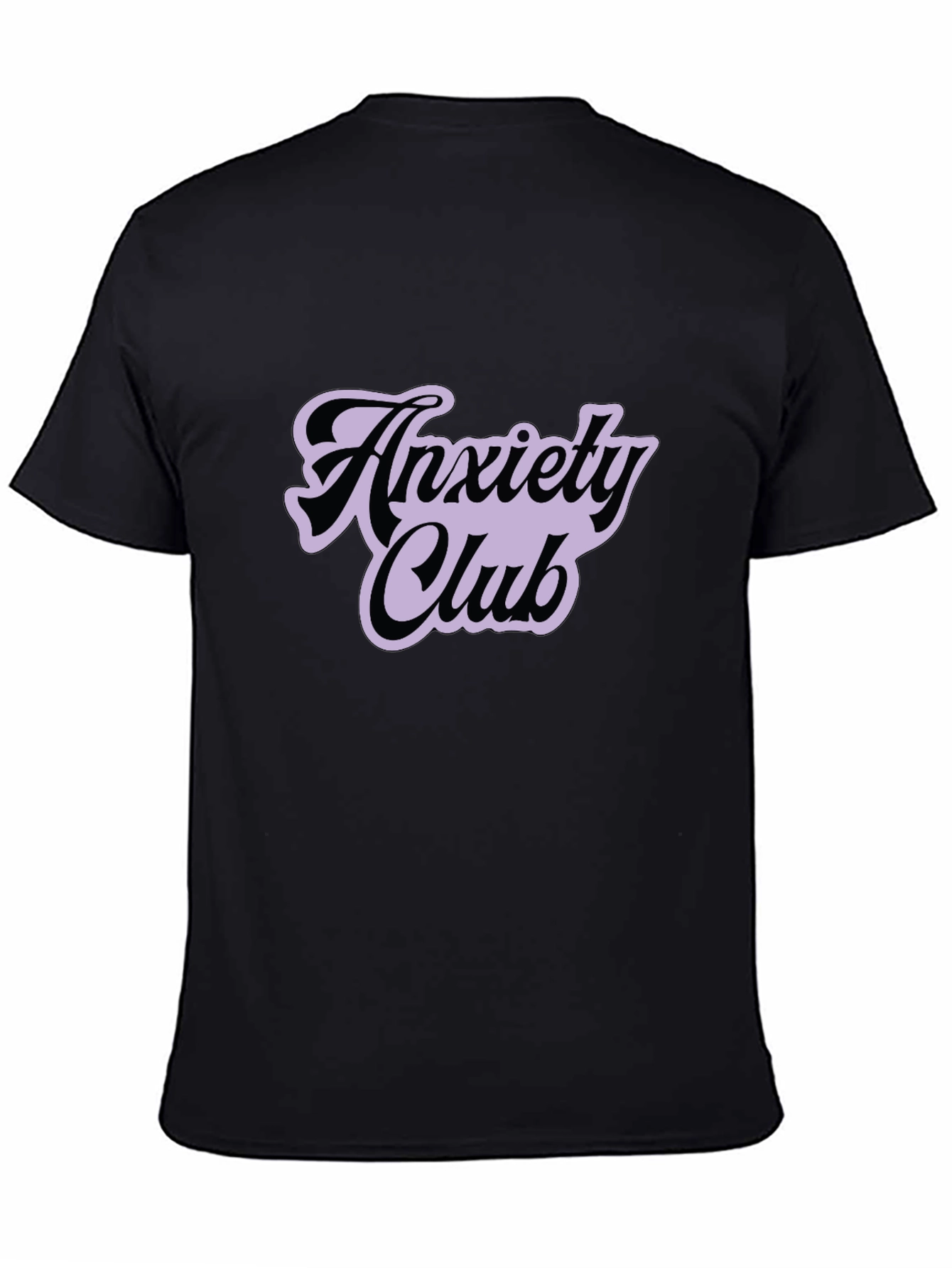 Black Anxiety Club Graphic Tee - Black Casual T-Shirt view 4