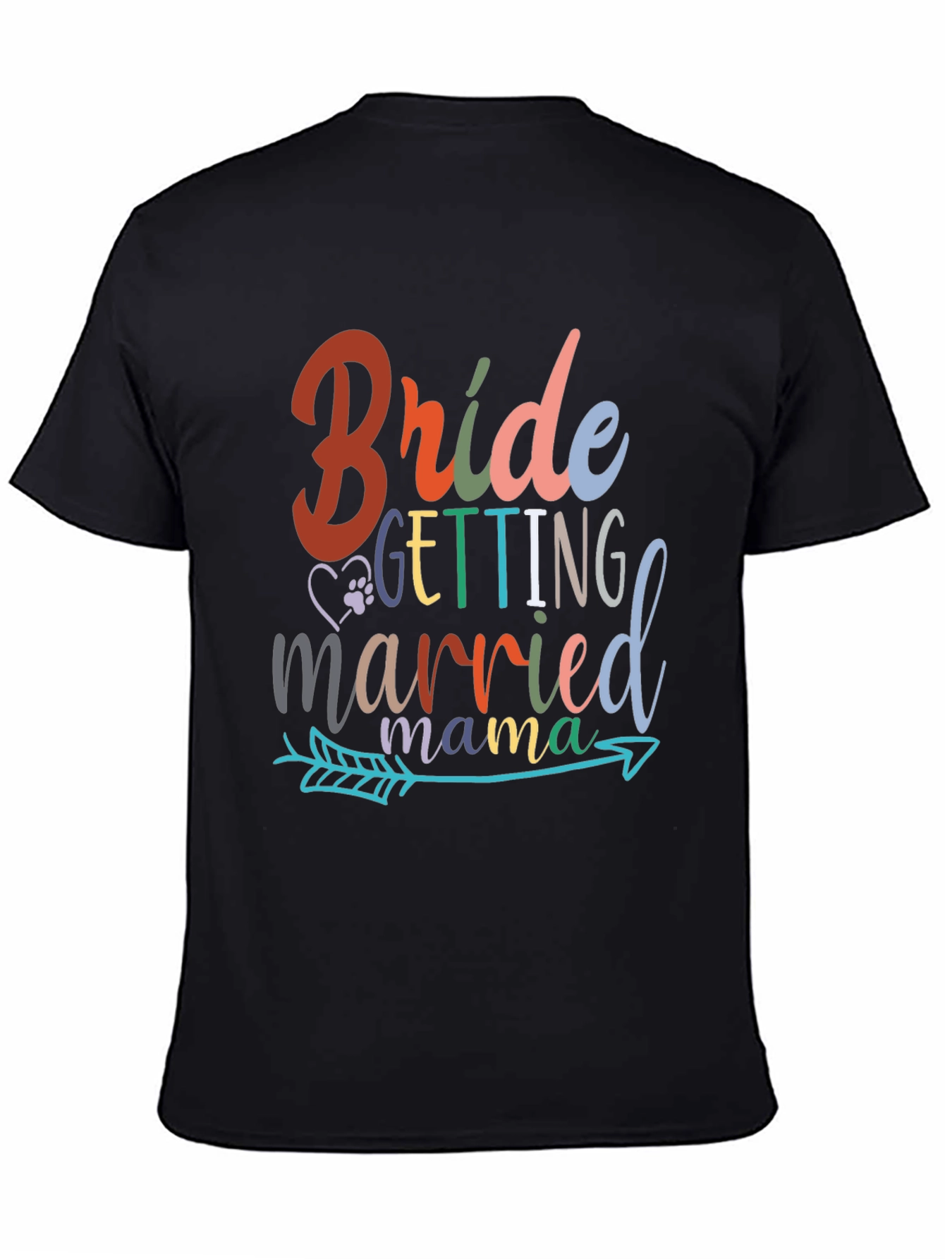 Black Bride Getting Married Mama T-Shirt view 4