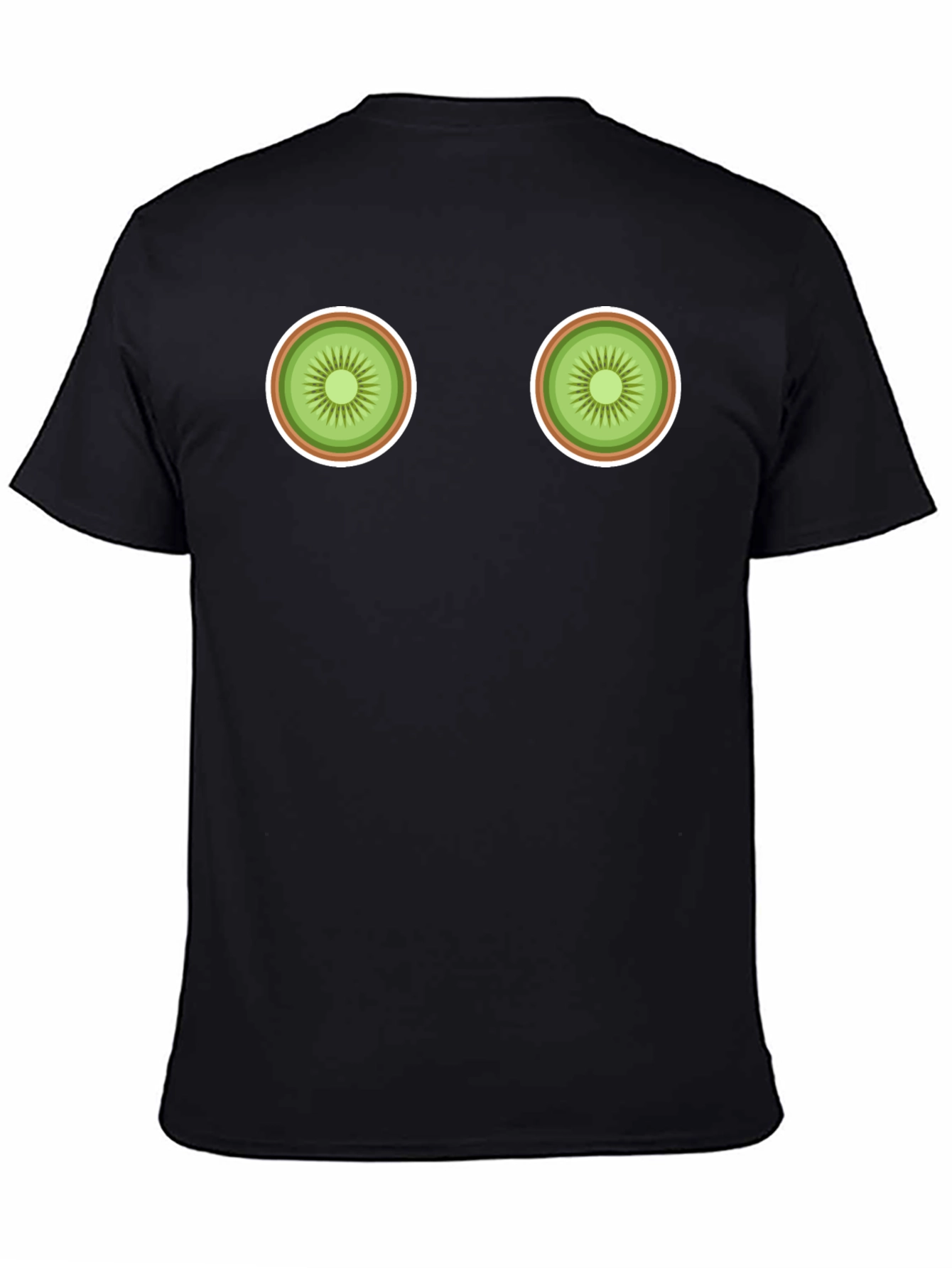 Black Kiwi Slice Graphic Black T-Shirt view 4