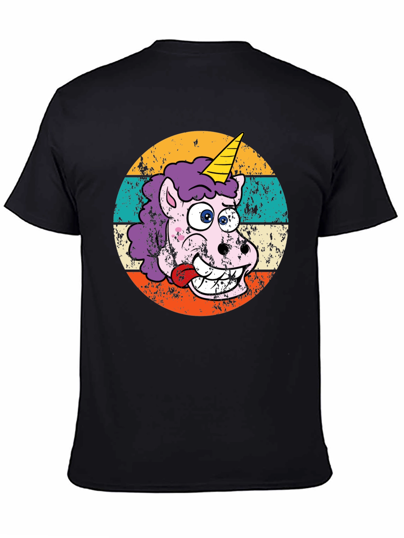 Black Funny Unicorn T-Shirt view 4
