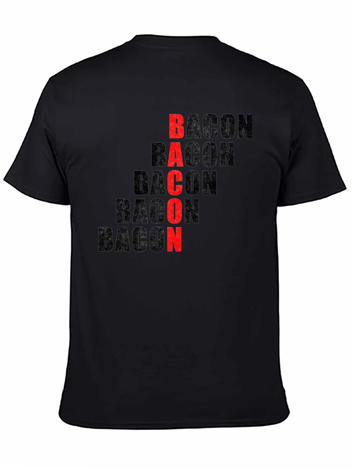 Black Bacon Lover Graphic T-Shirt - Funny Food Tee view 4