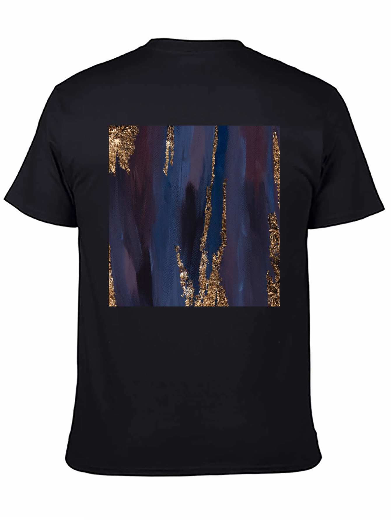 Black Abstract Art Tee - Black Cotton Blend view 4