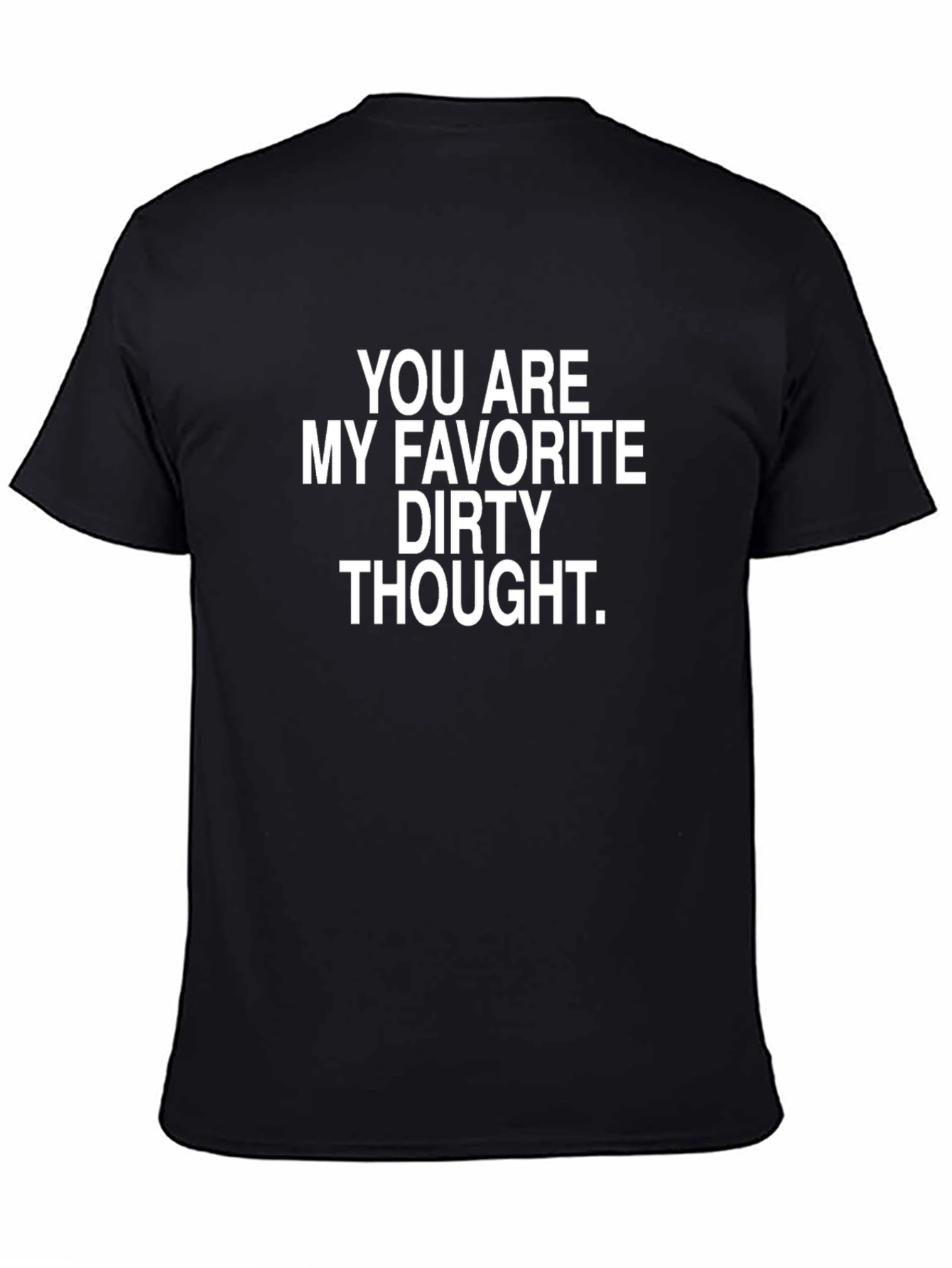 Black Dirty Thought Graphic Tee - Humorous Black T-Shirt view 4