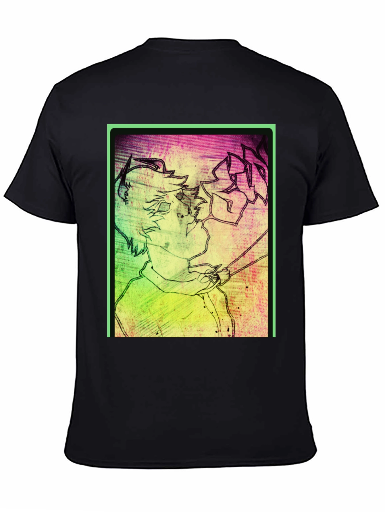 Black Abstract Graphic Print Black T-Shirt view 4