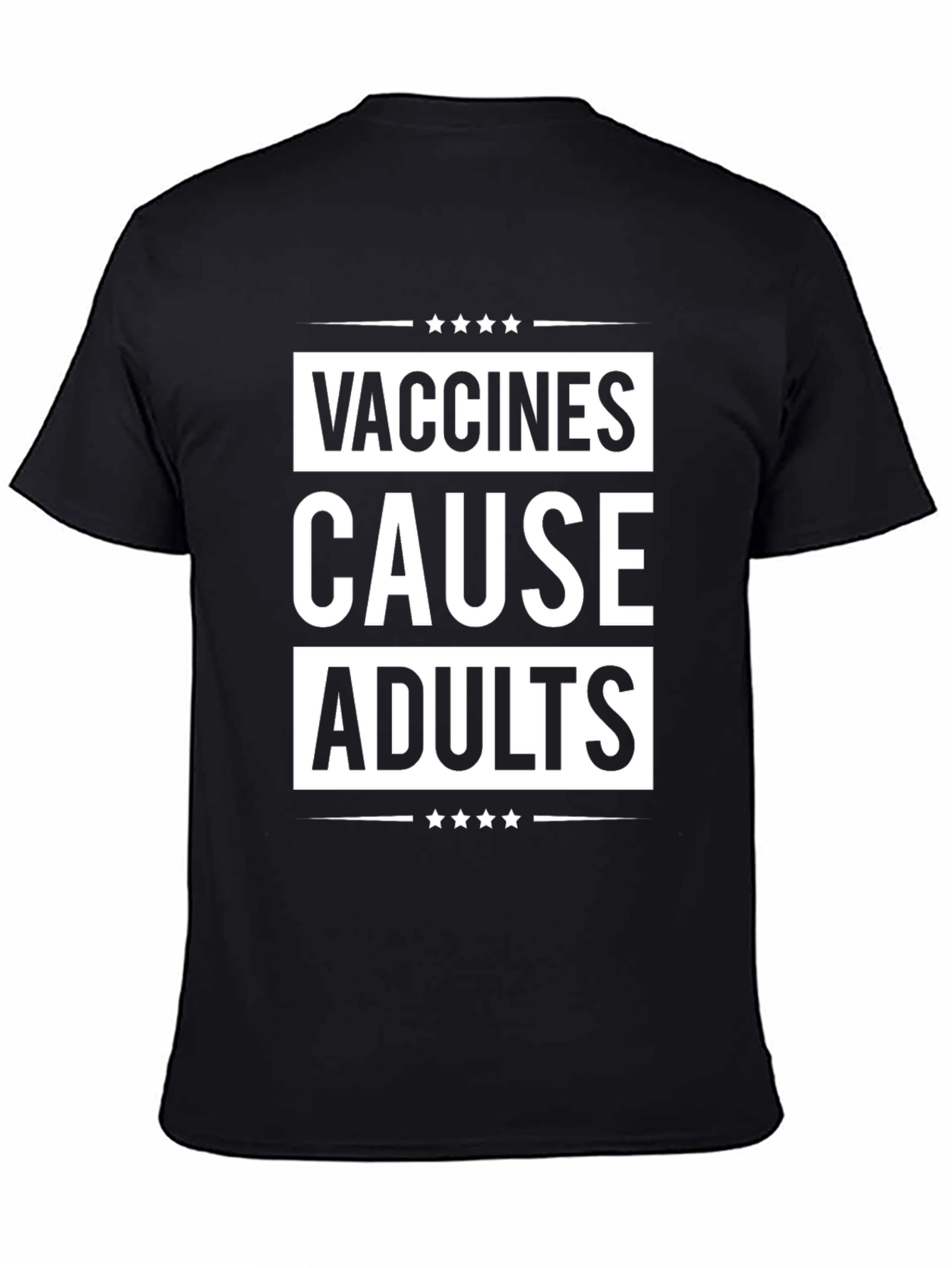 Black Vaccines Cause Adults Graphic T-Shirt view 4
