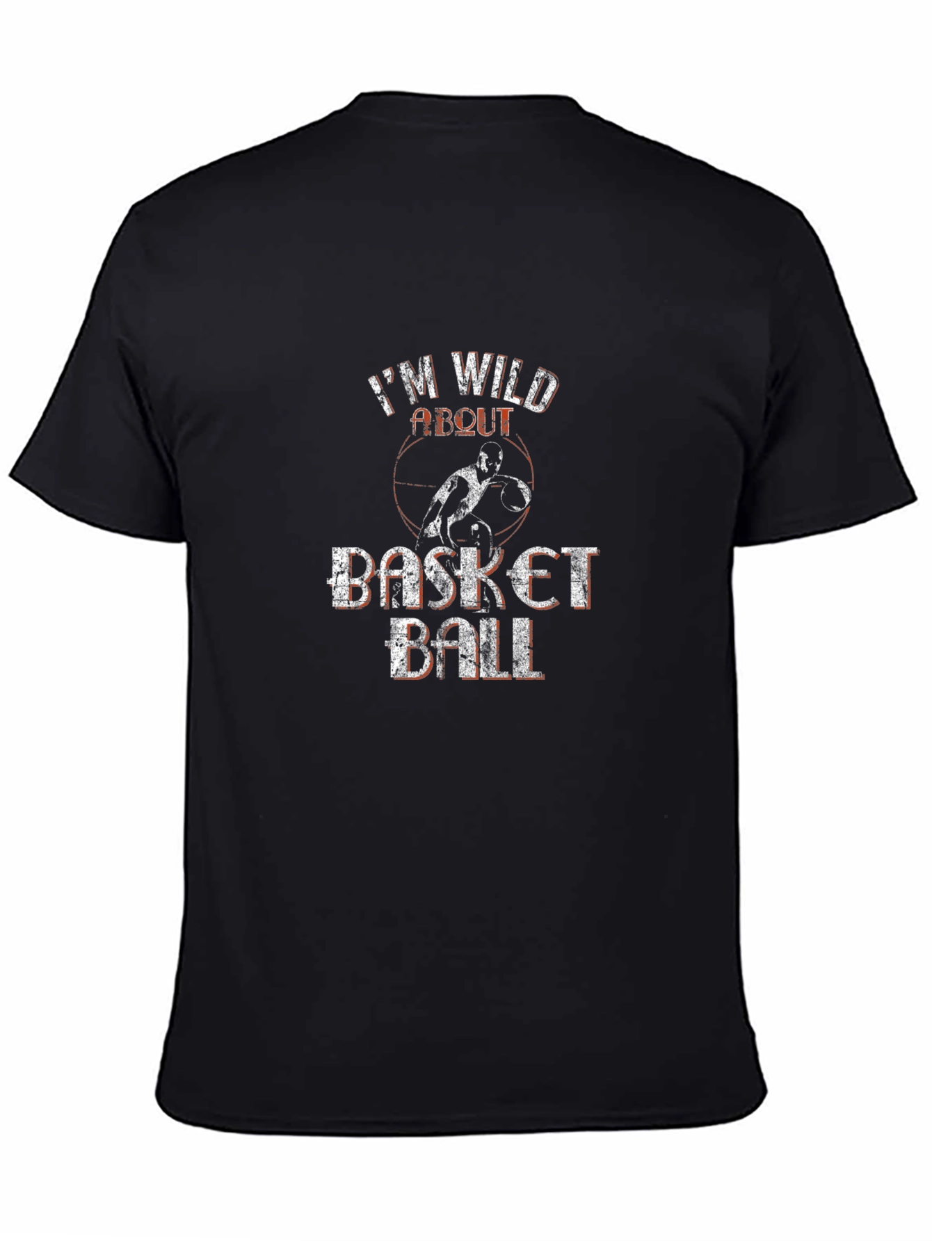 Black I'm Wild About Basketball Graphic Tee view 4