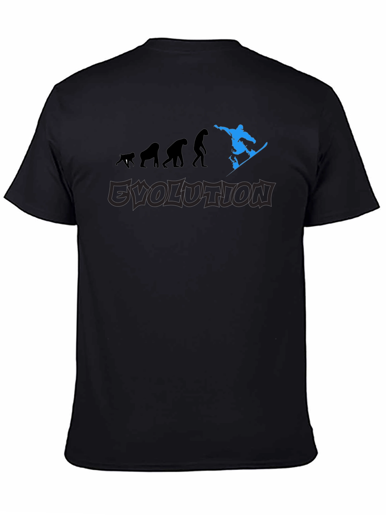 Black Evolution of Snowboarding Graphic Tee view 4