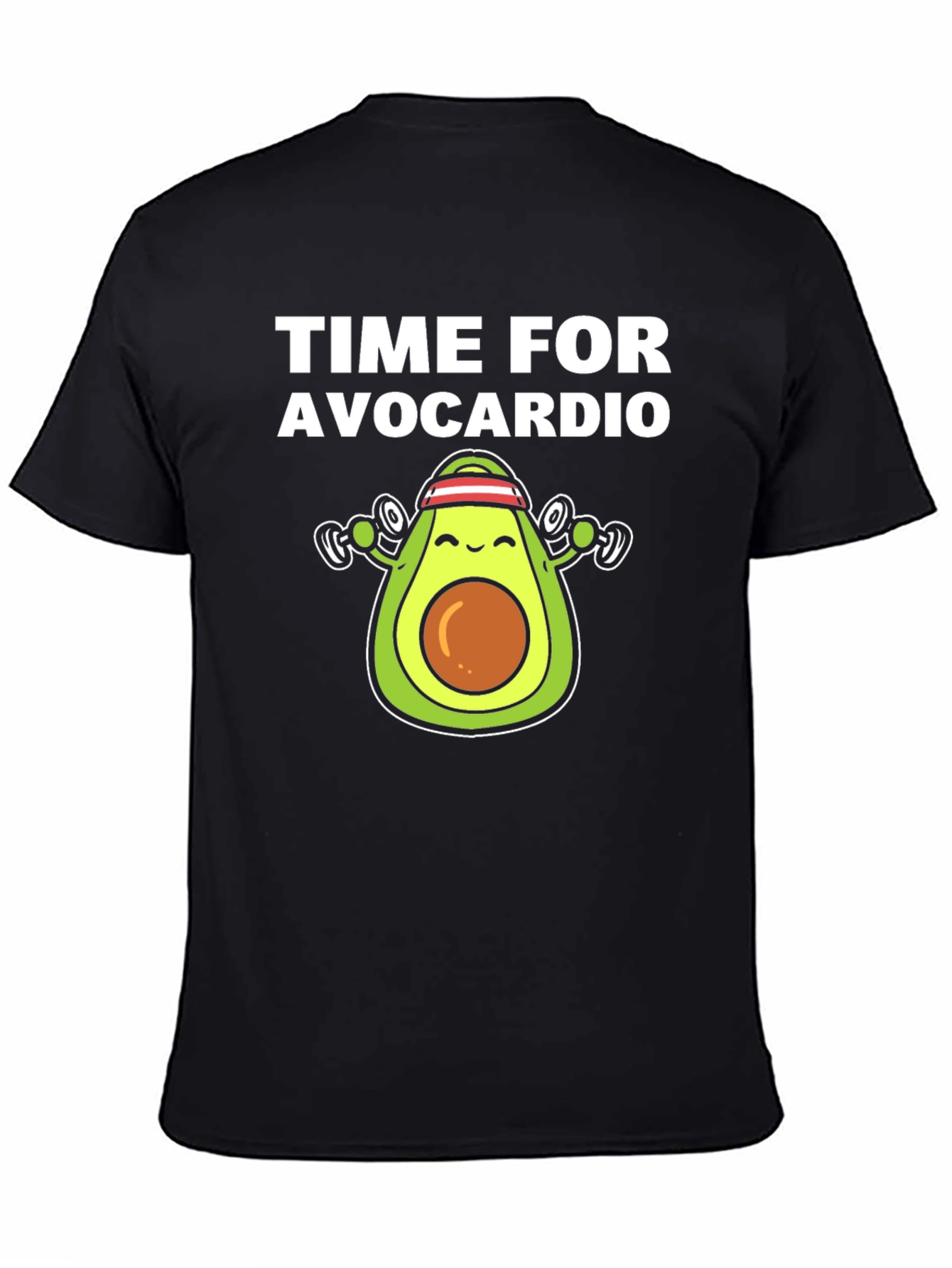 Black Time For Avocardio Funny Workout T-Shirt view 4