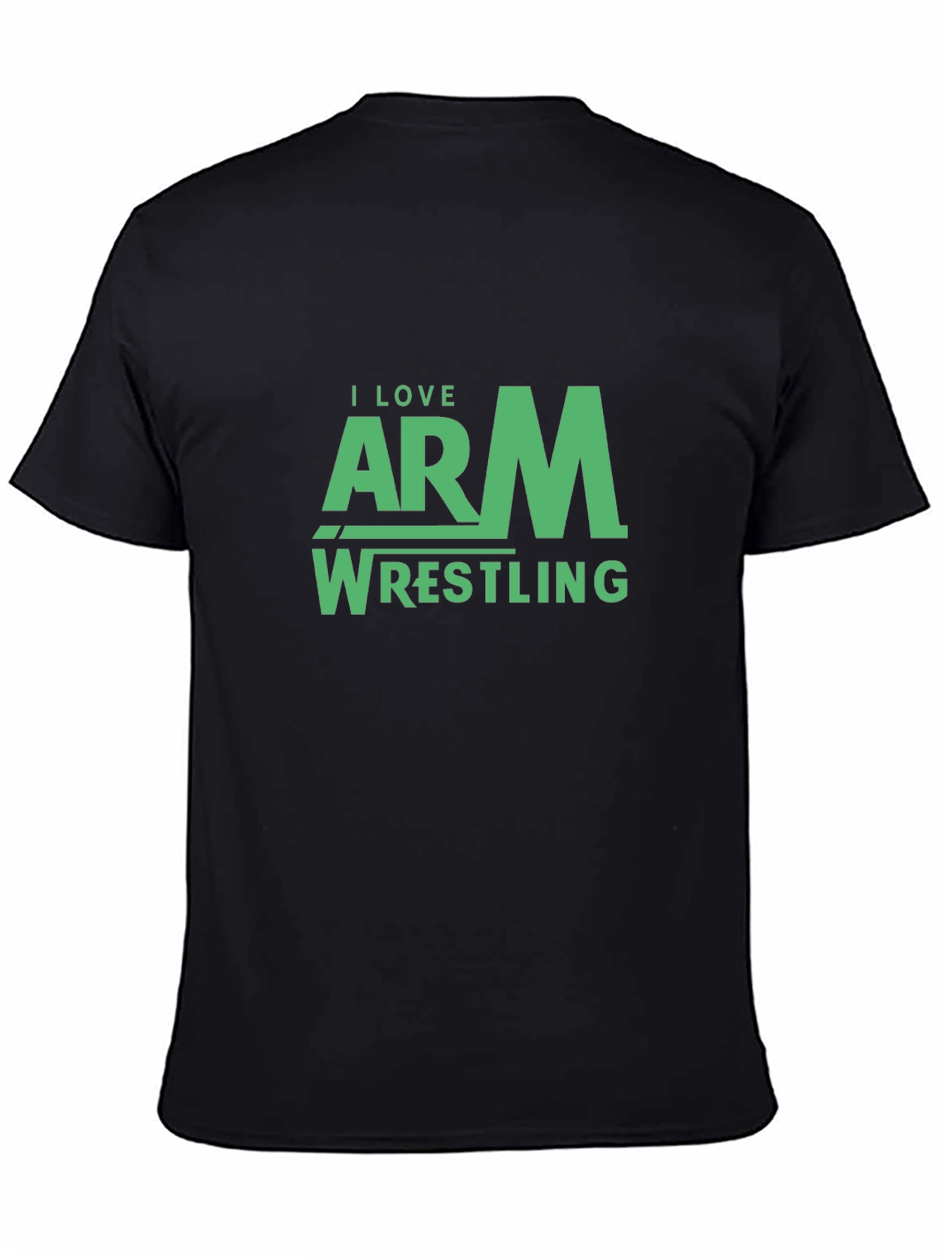 Black I Love Arm Wrestling T-Shirt view 4