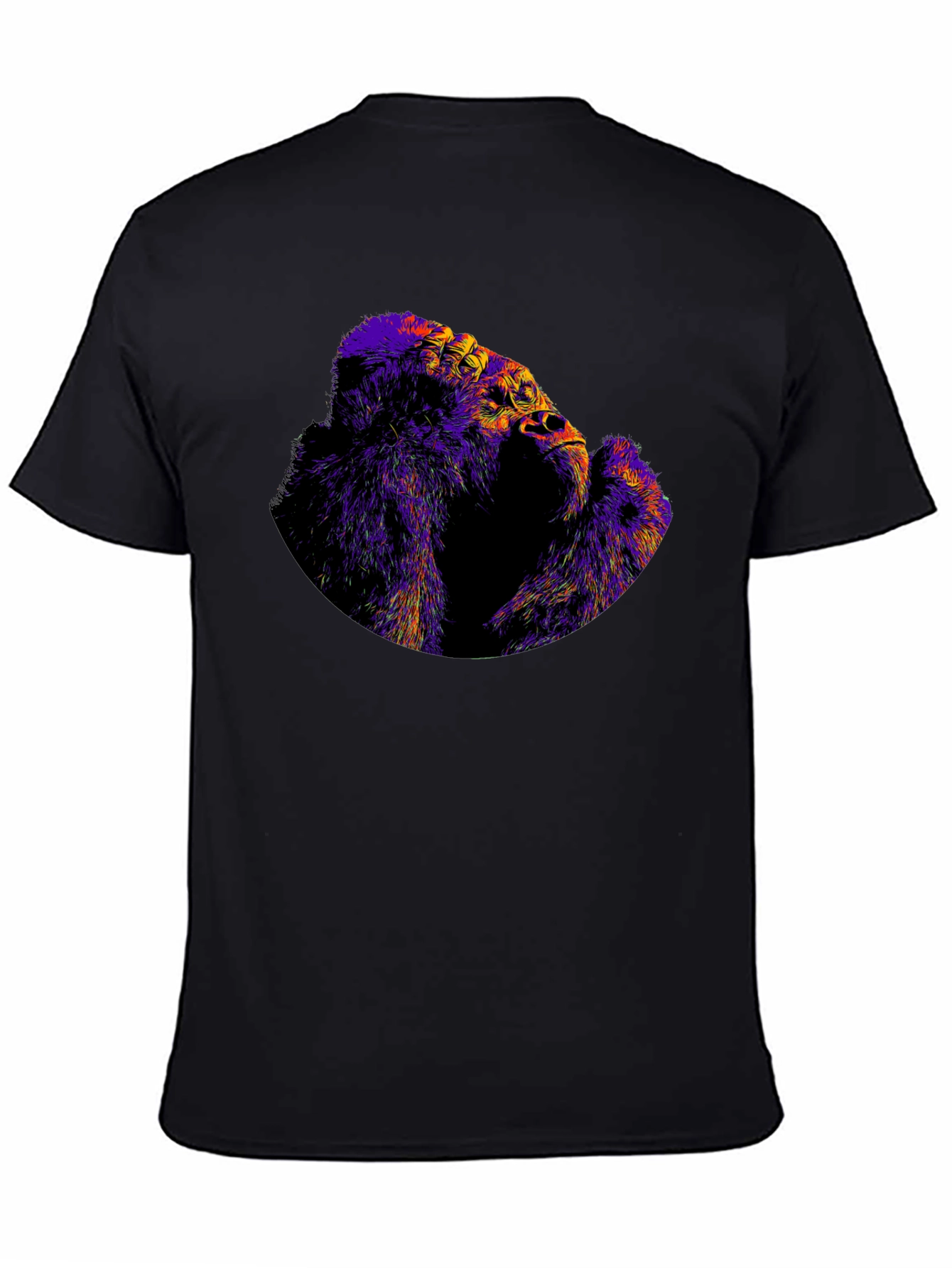 Black Abstract Gorilla Graphic Black Tee view 4