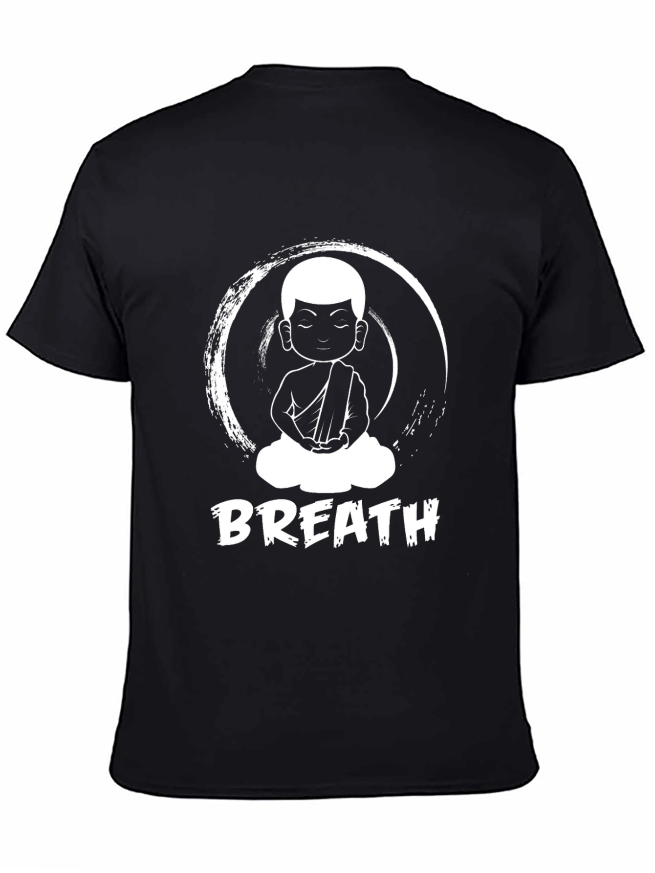 Black Breathe Buddha Graphic Tee view 4