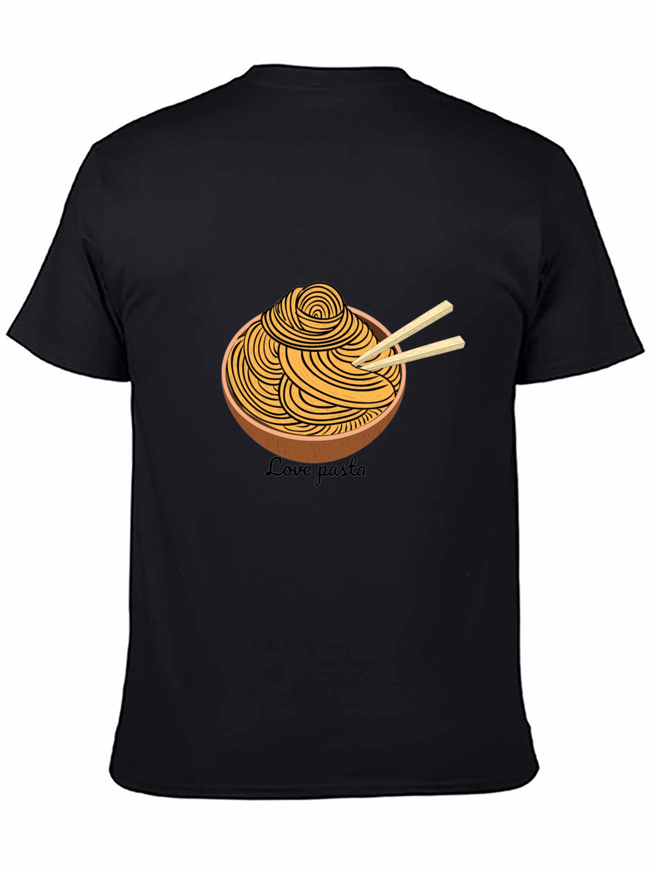 Black Pasta Lover T-Shirt - Unique Graphic Tee view 4