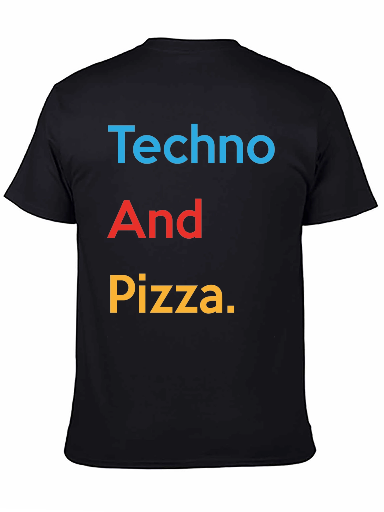Black Techno And Pizza Graphic Tee view 4