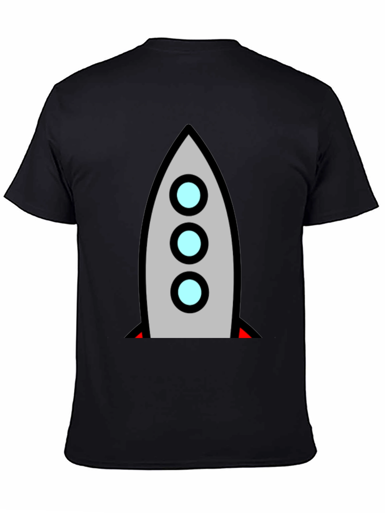 Black Rocket Graphic Tee - Retro Space Adventure view 4