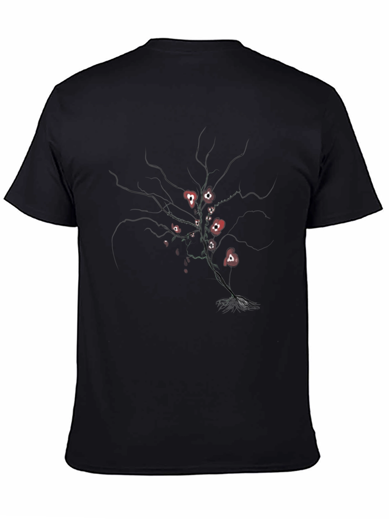 Black Black Tree of Hearts Graphic Tee view 4