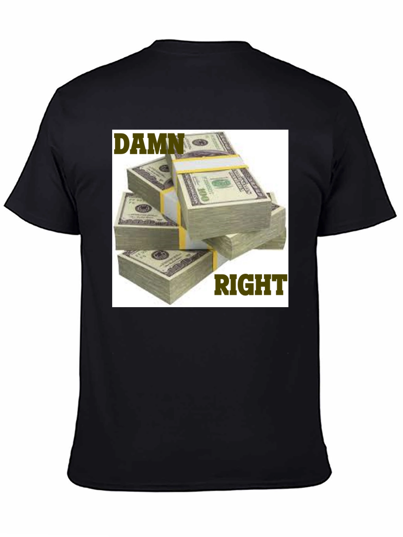 Black Damn Right Money Stacks Graphic Tee view 4