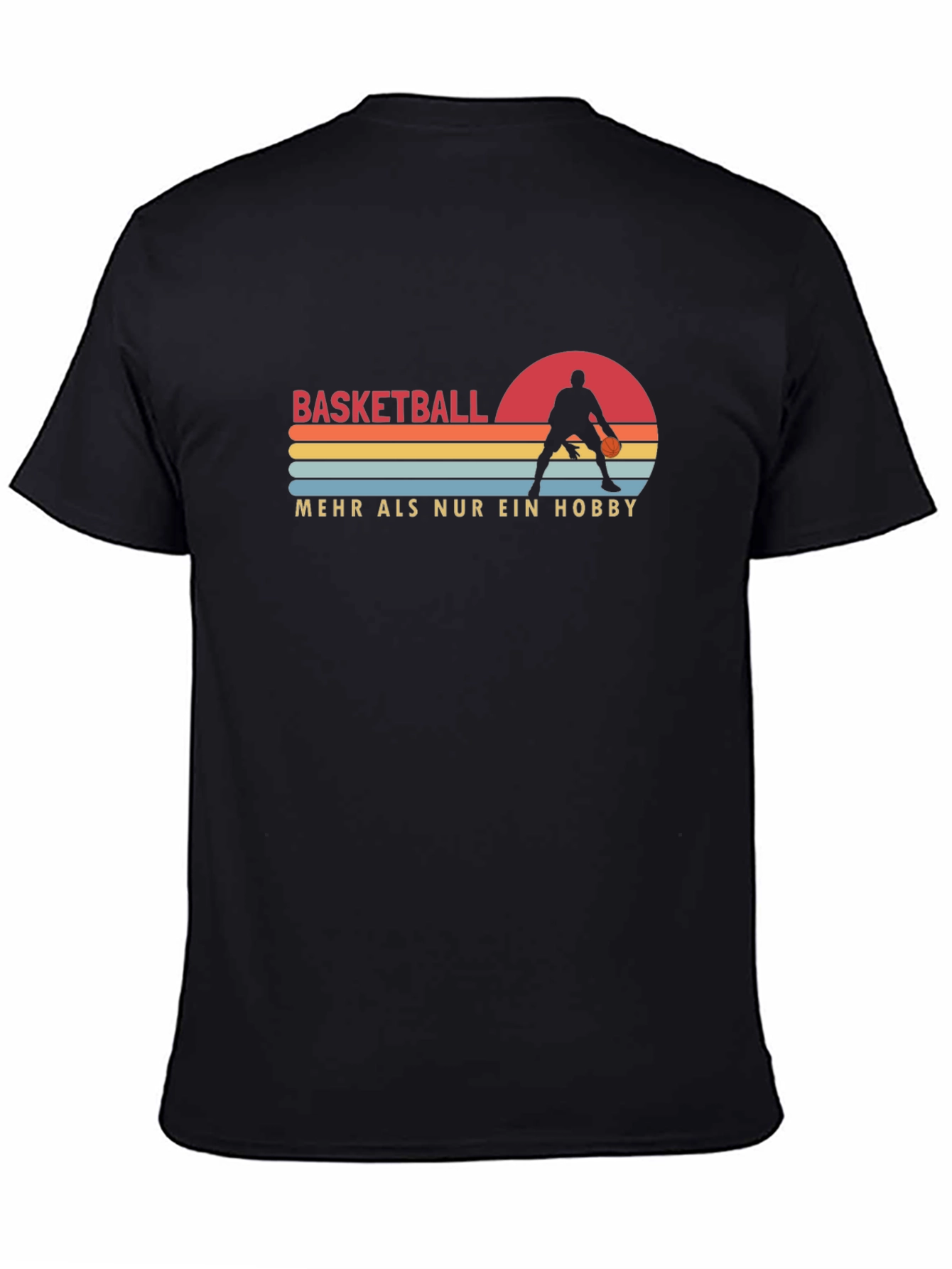 Black Basketball Hobby T-Shirt Graphic Design view 4