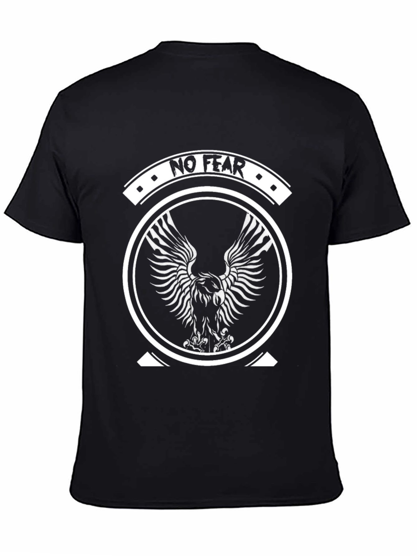 Black No Fear Eagle Graphic Black T-Shirt view 4