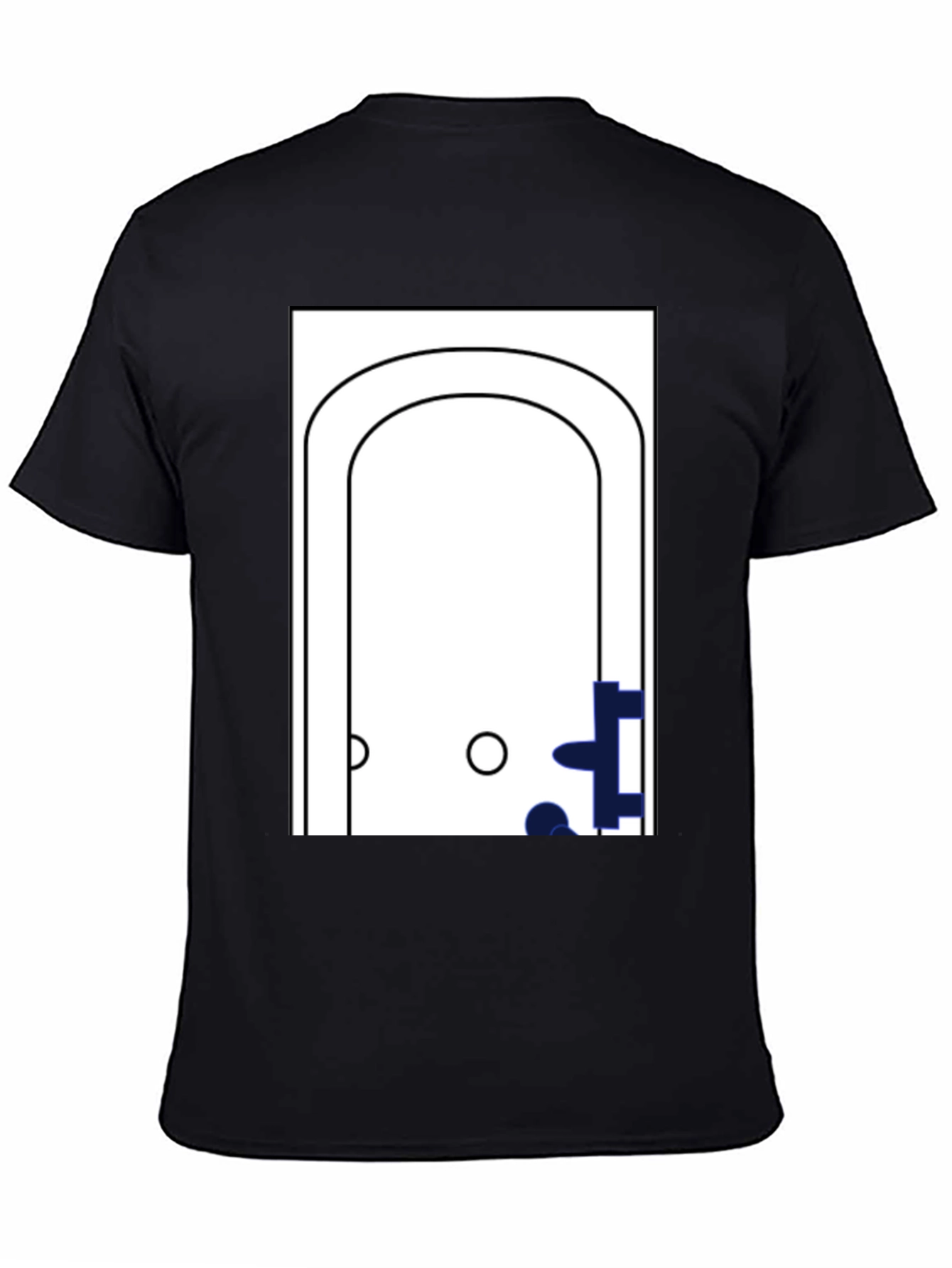 Black Minimalist Bathtub Graphic T-Shirt view 4