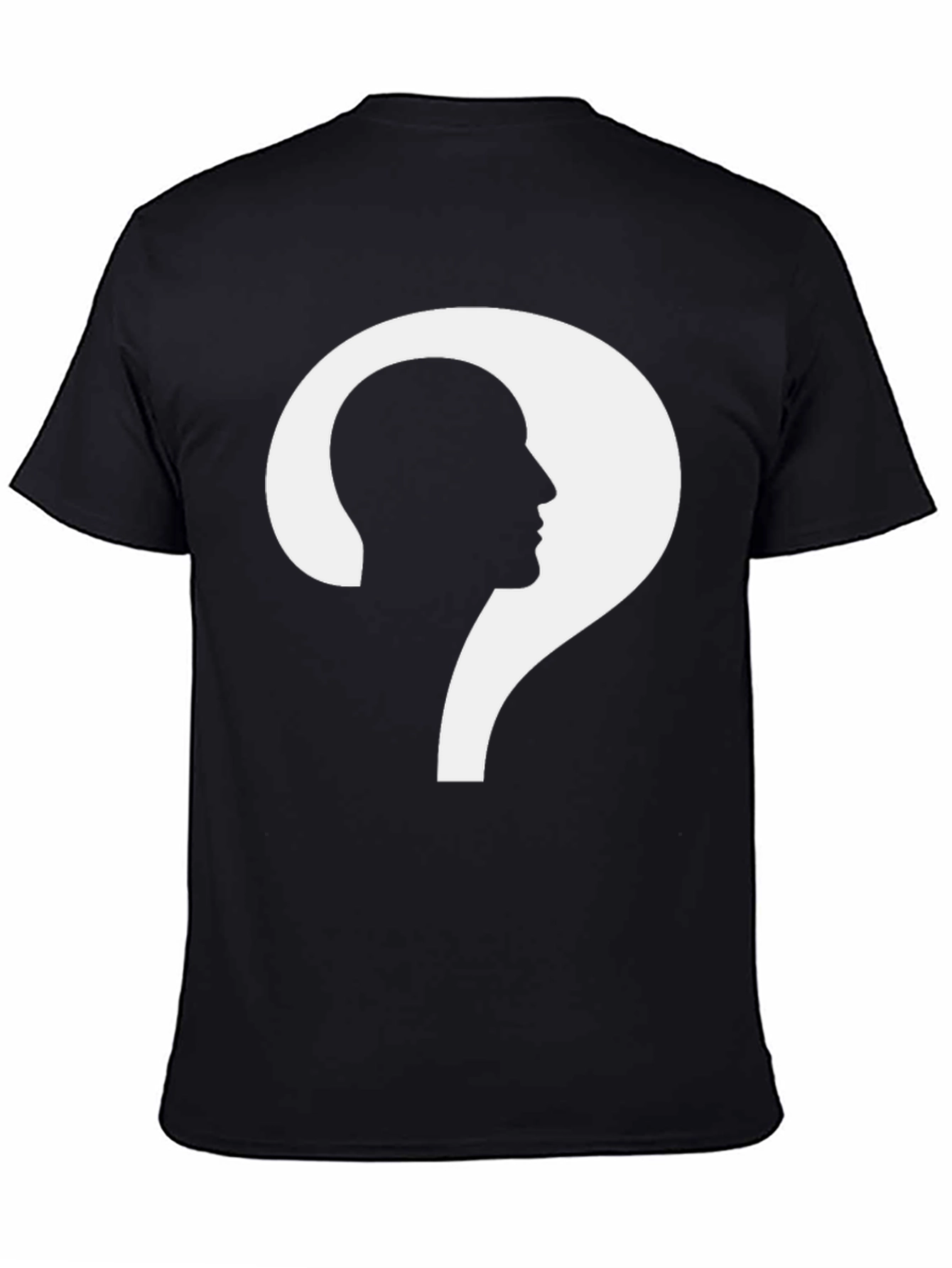 Black The Question Head T-Shirt - Stylish Black Tee view 4