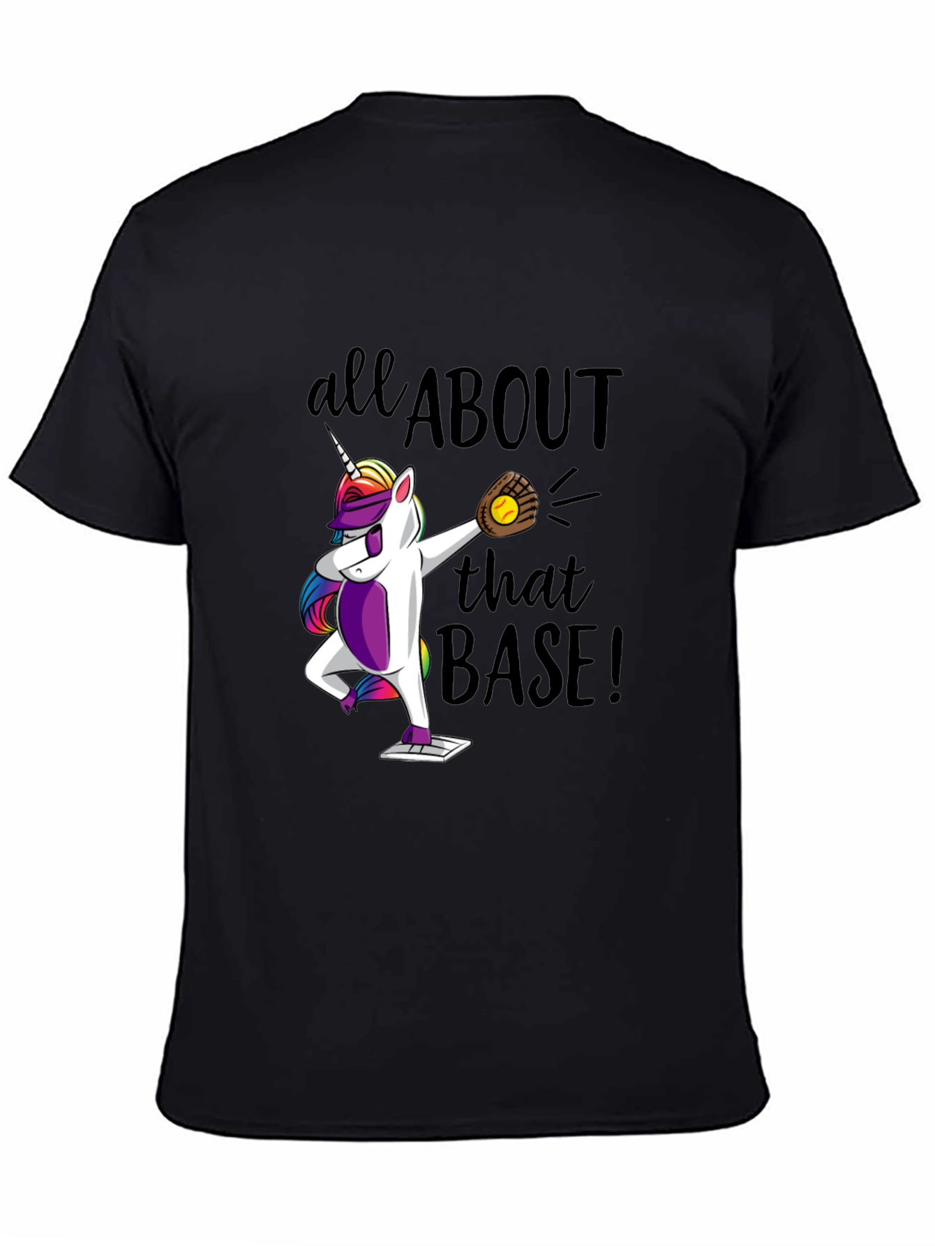 Black Unicorn Baseball Dab T-Shirt: All About That Base! view 4