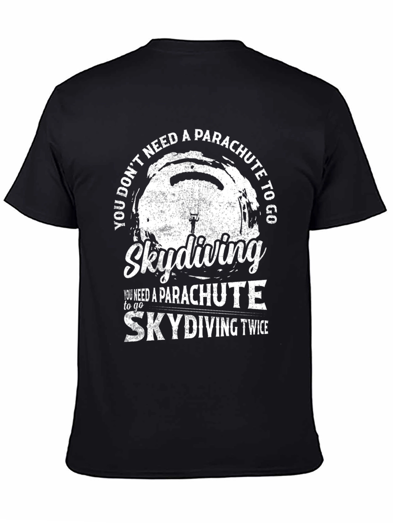 Black Skydiving Twice Graphic T-Shirt view 4