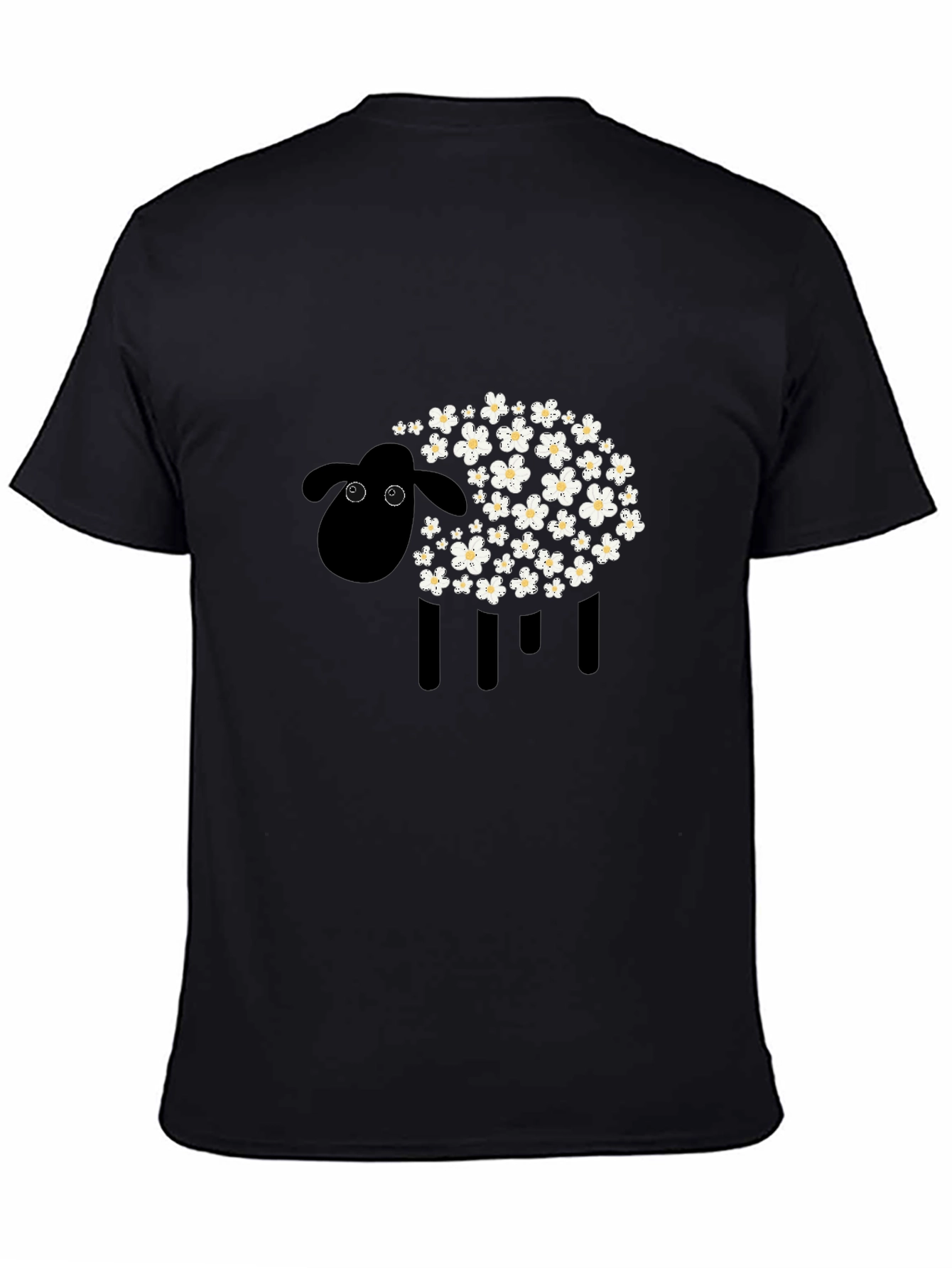 Black Black Sheep Floral Graphic Tee - Modern Style view 4