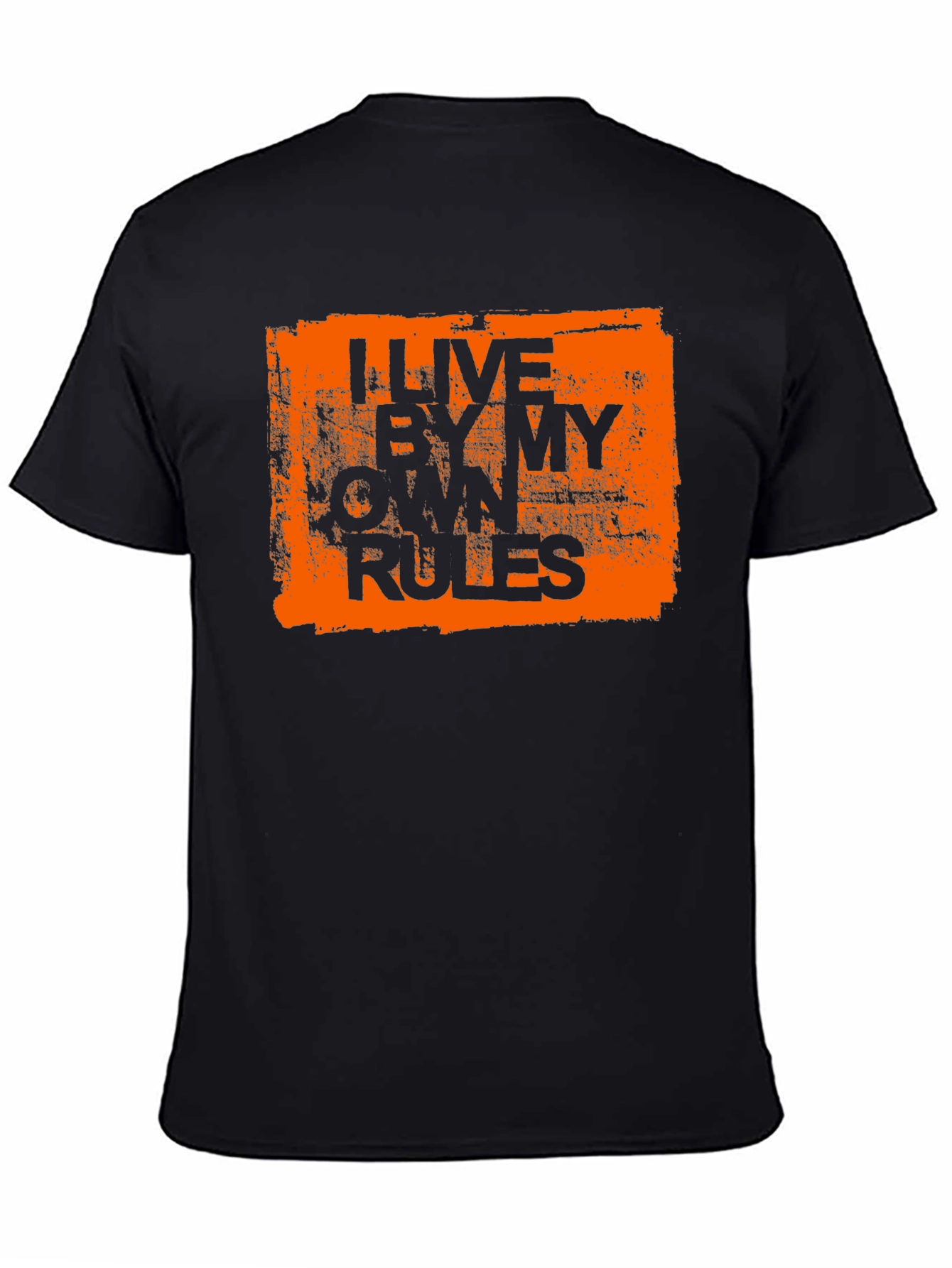 Black I Live By My Own Rules Graphic Tee - Black view 4