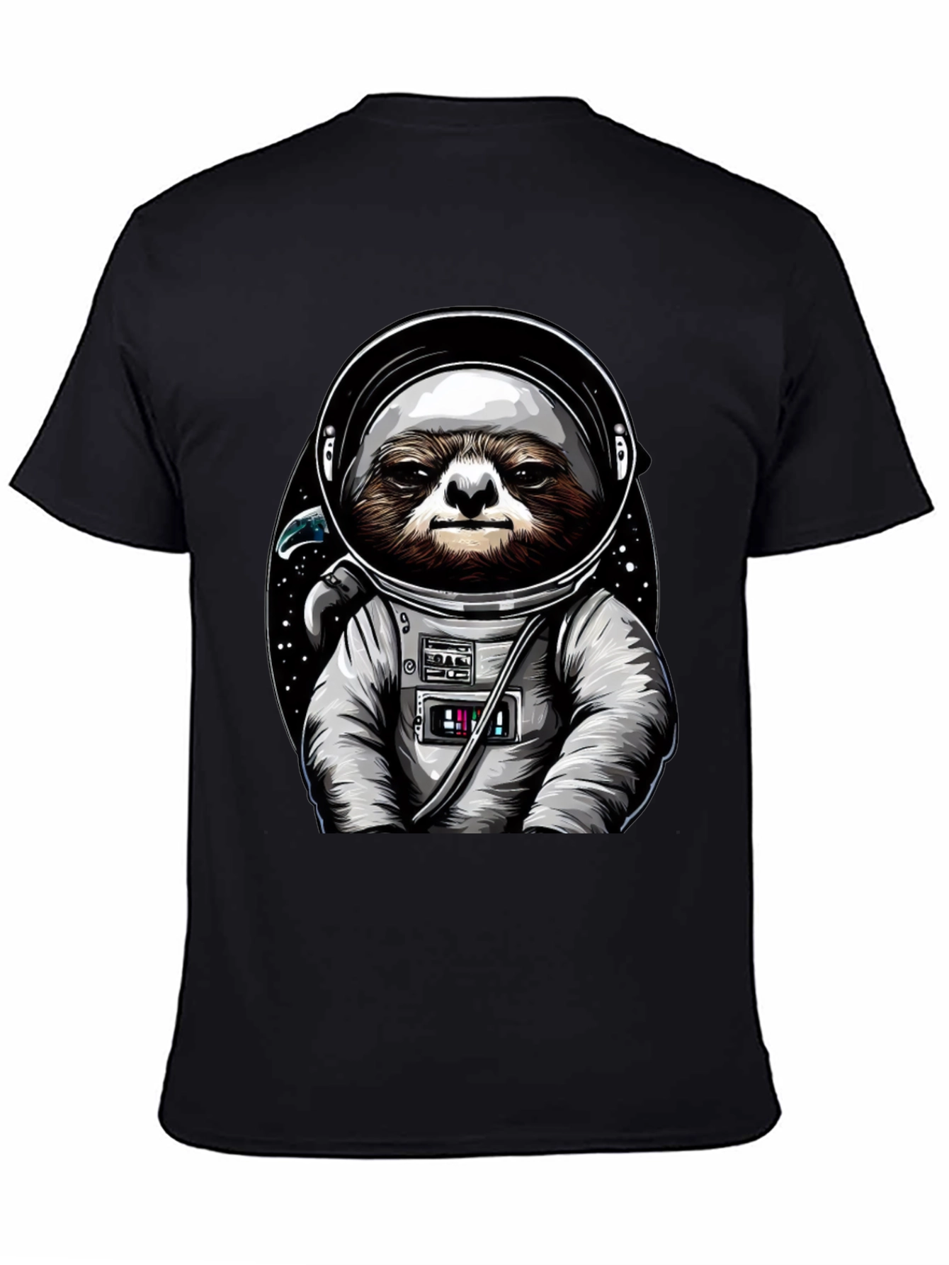 Black Sloth Astronaut Graphic Tee - Space Sloth T-Shirt view 4