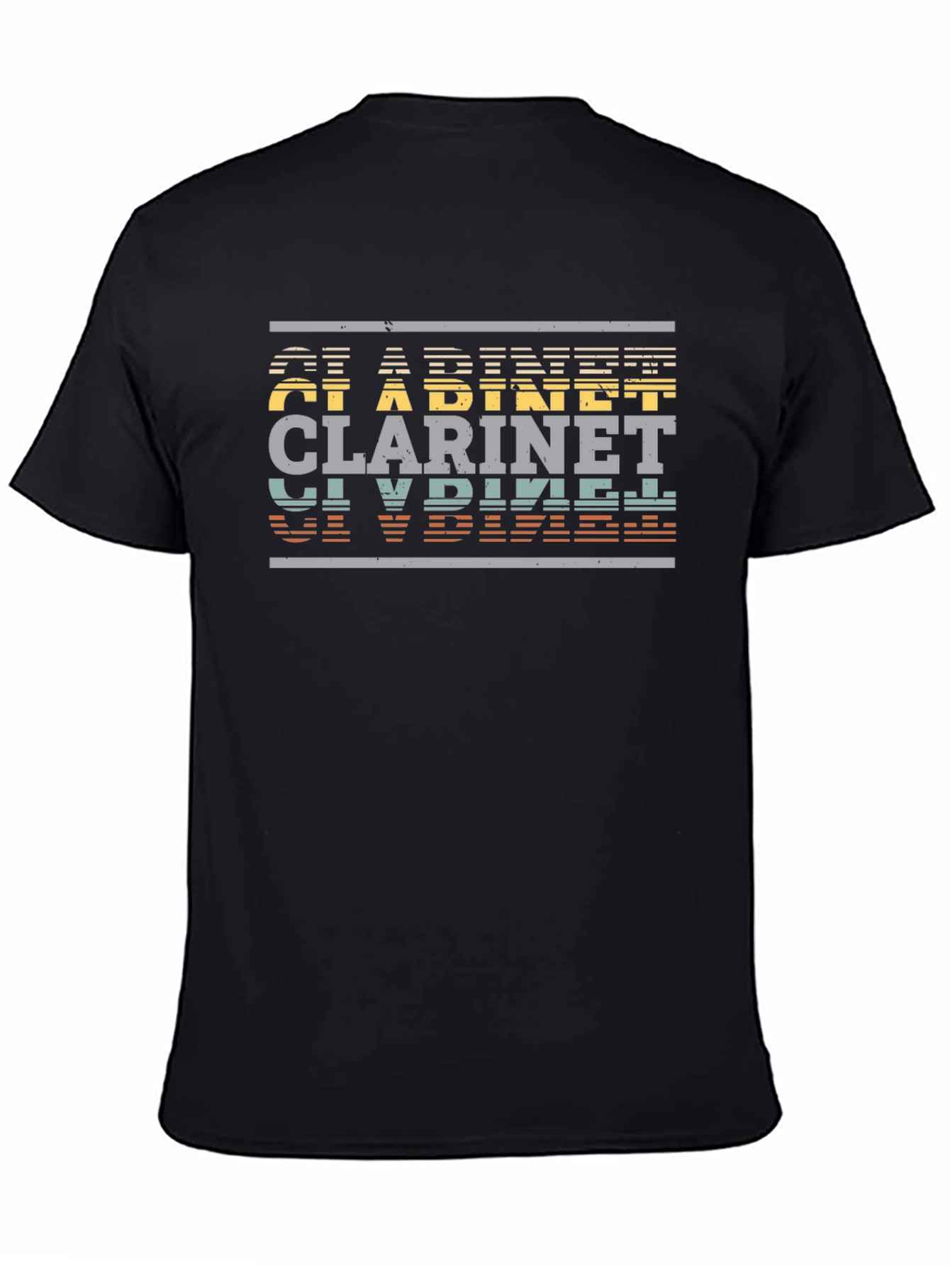 Black Retro Clarinet Player T-Shirt - Musical Instrument Tee view 4