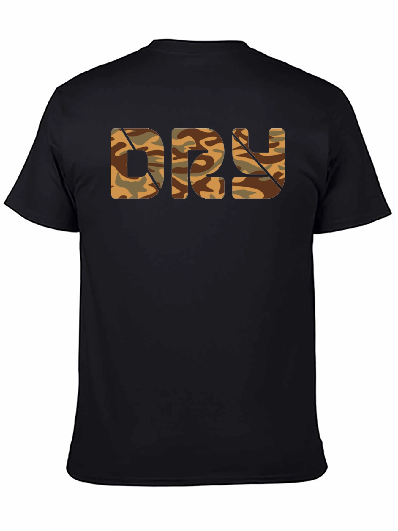 Black Camo DRY T-Shirt - Military Style Cotton Tee view 4