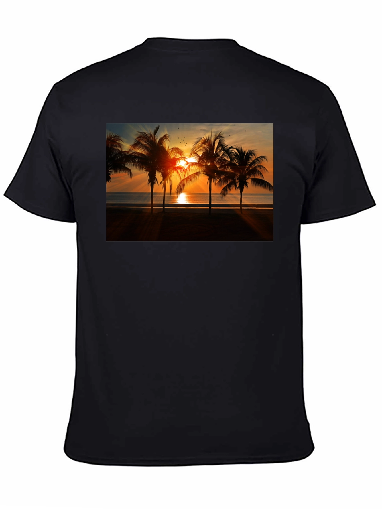 Black Sunset Palm Tree Graphic Tee view 4
