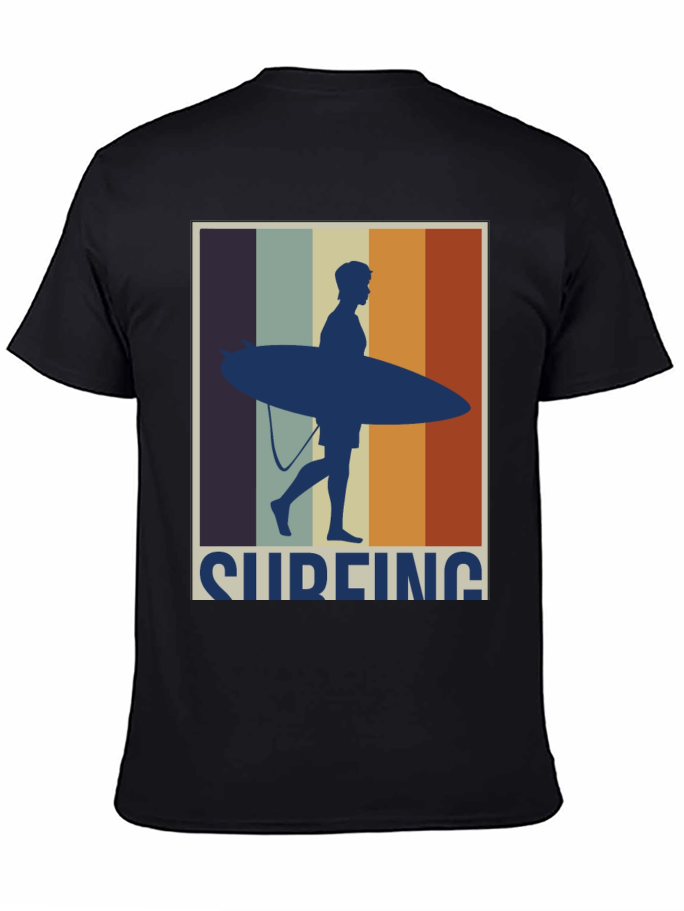 Black Surfing Retro T-Shirt - Stylish Graphic Tee view 4
