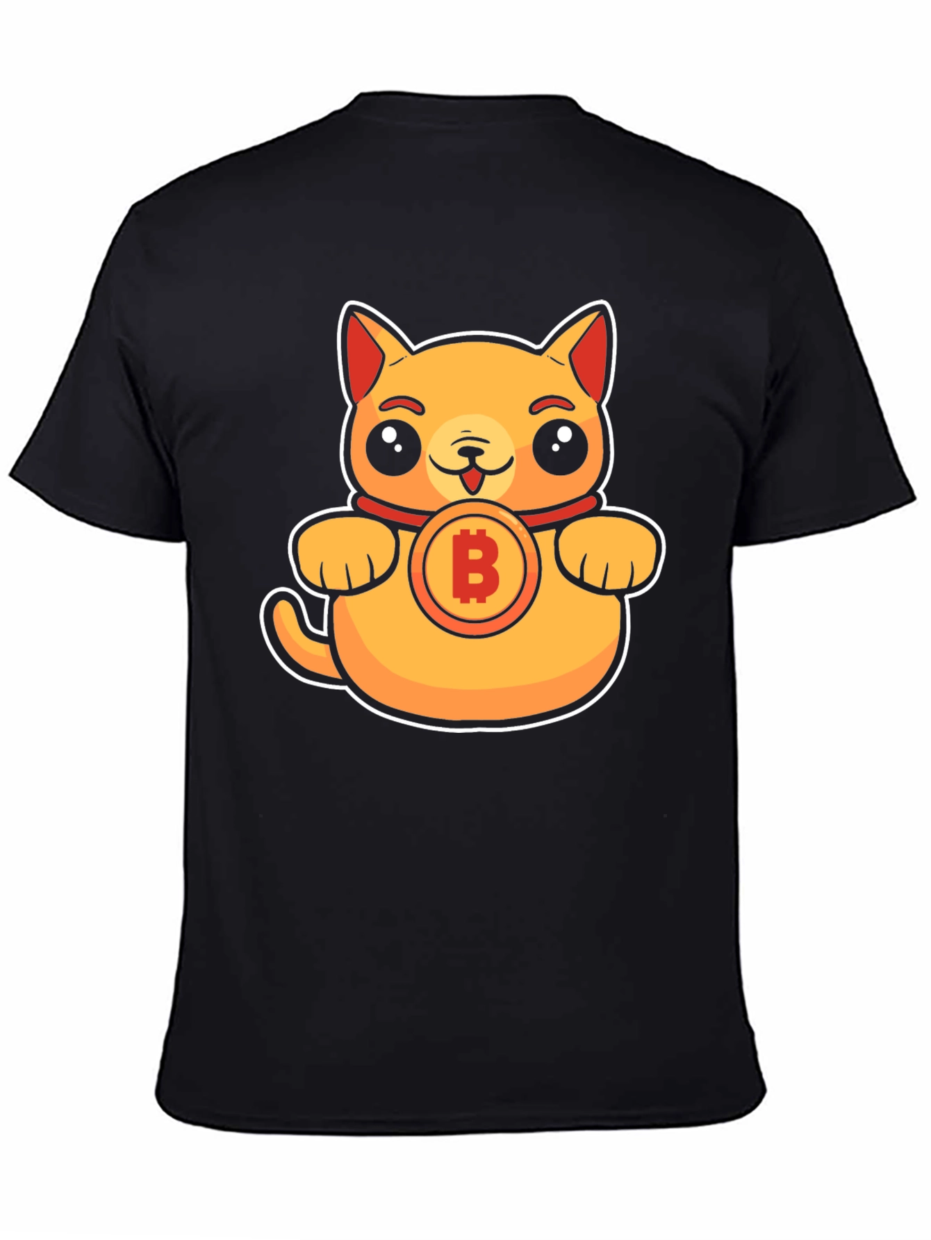 Black Bitcoin Kitty T-Shirt - Crypto Cat Tee view 4