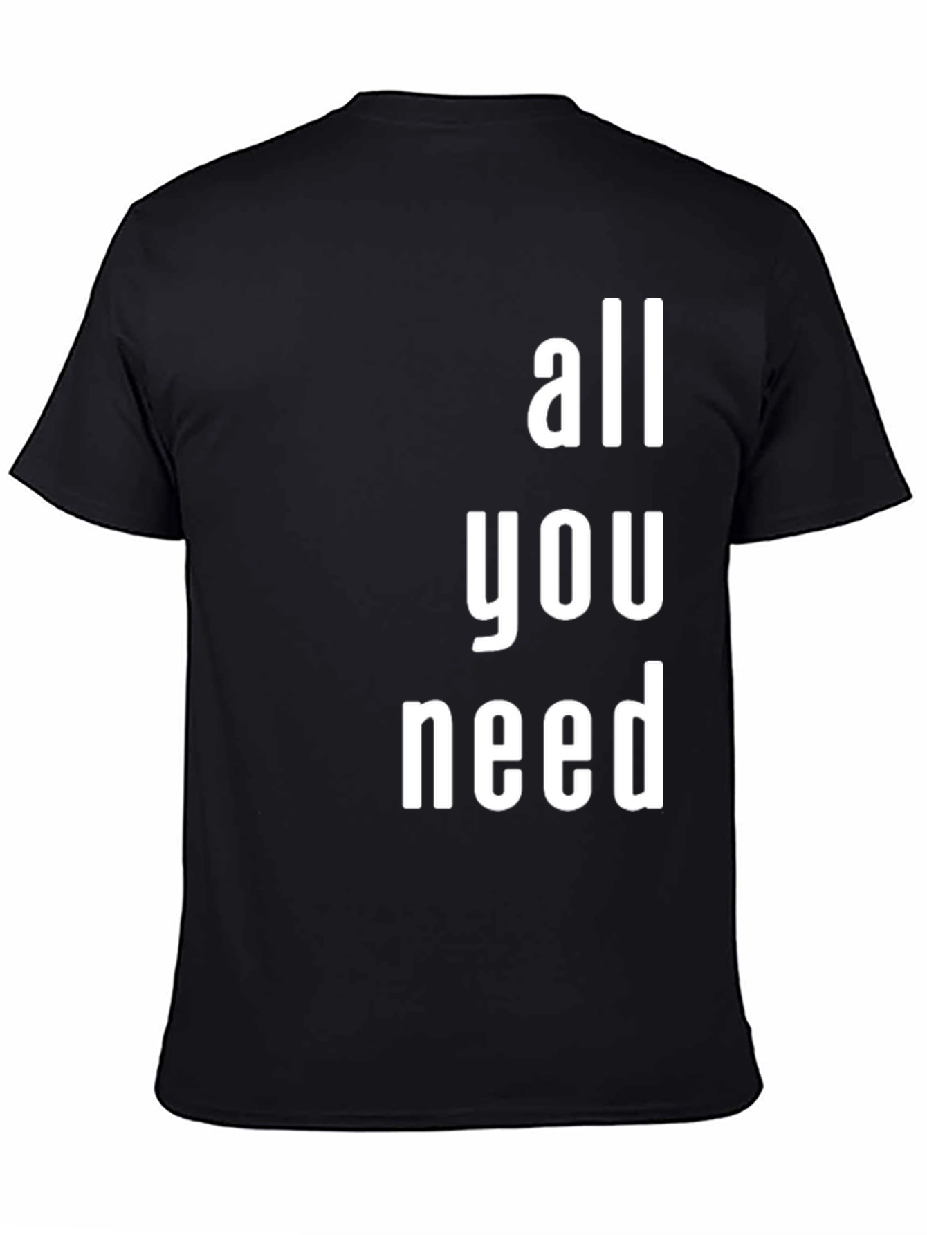 Black All You Need Graphic T-Shirt - Modern Print view 4