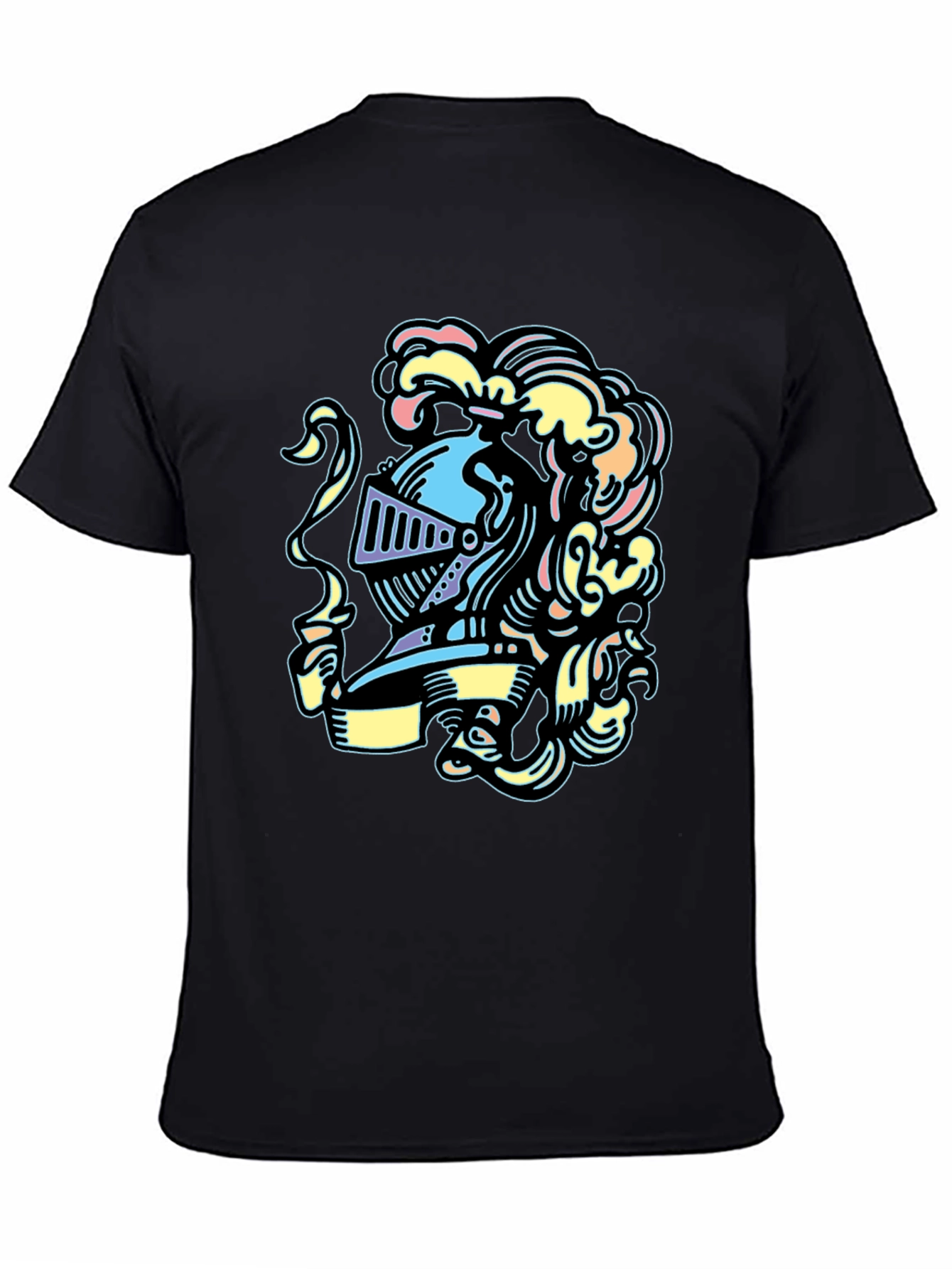 Black Knight Helmet Graphic Tee - Stylish and Unique Design view 4