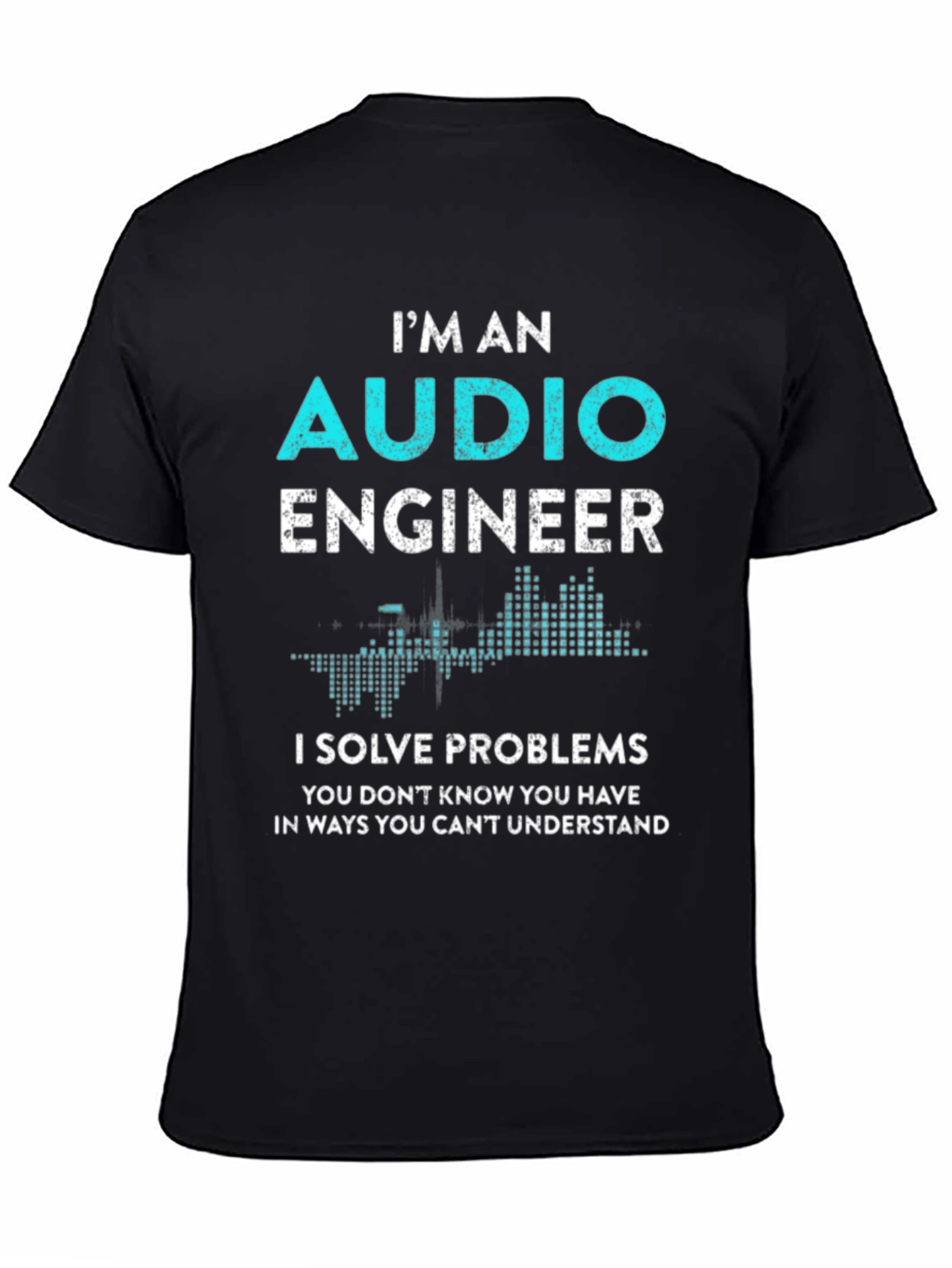 Black Audio Engineer Graphic T-Shirt - Funny Gift view 4