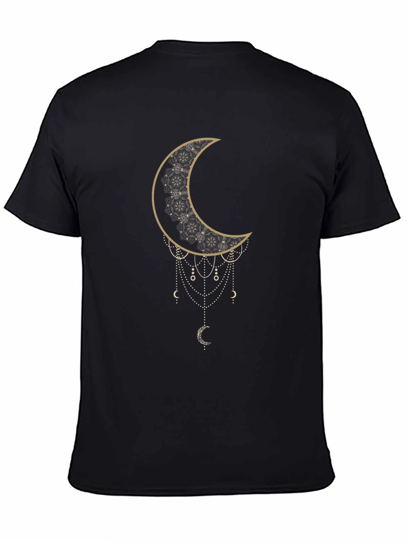 Black Crescent Moon Graphic Tee - Black Cotton Blend view 4