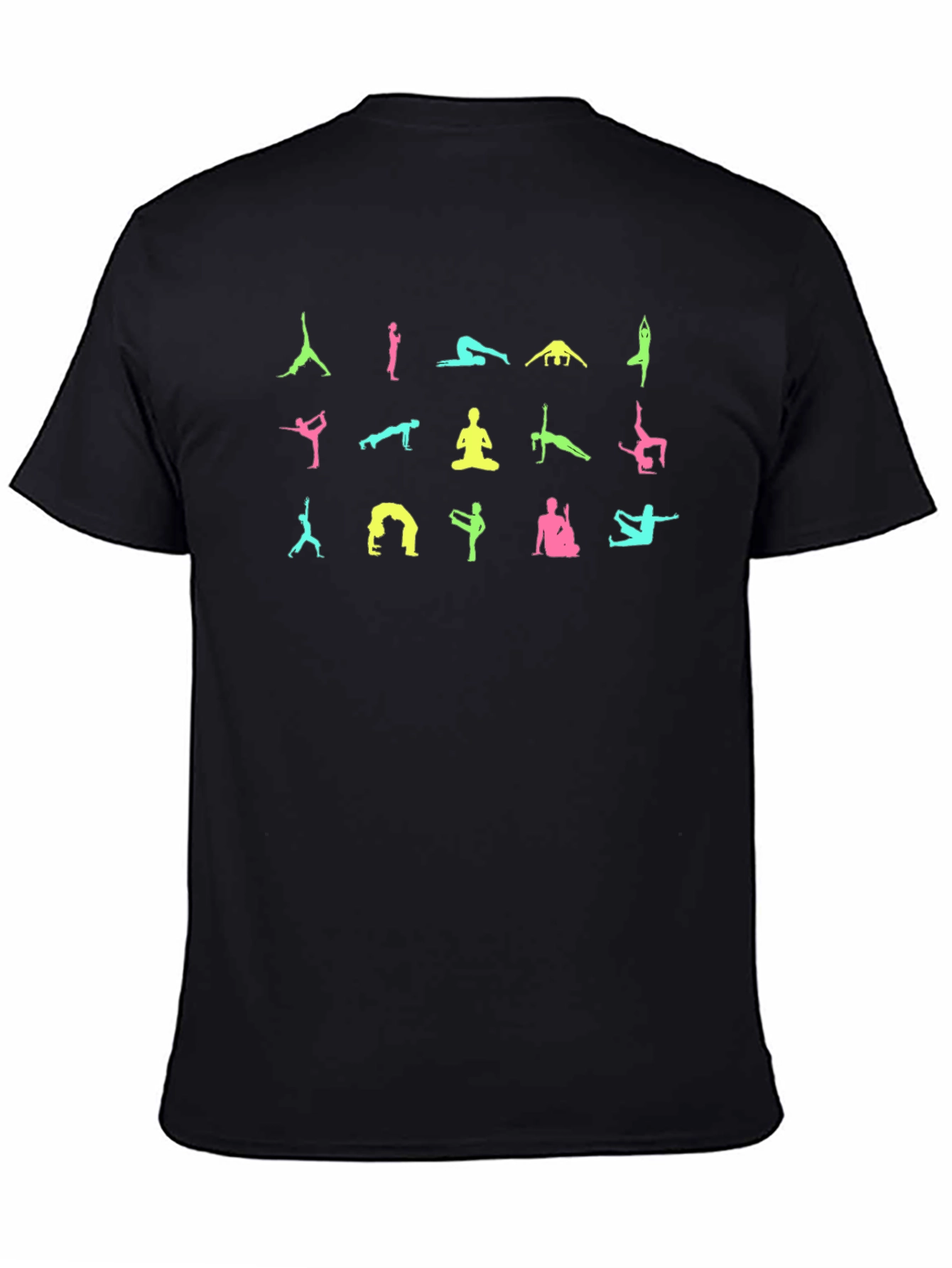 Black Yoga Pose Graphic Black T-Shirt view 4