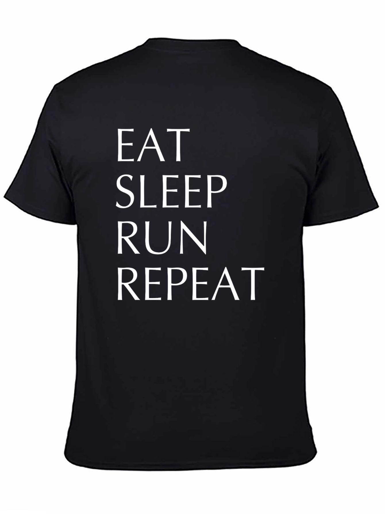Black Eat Sleep Run Repeat Graphic Tee - Black view 4