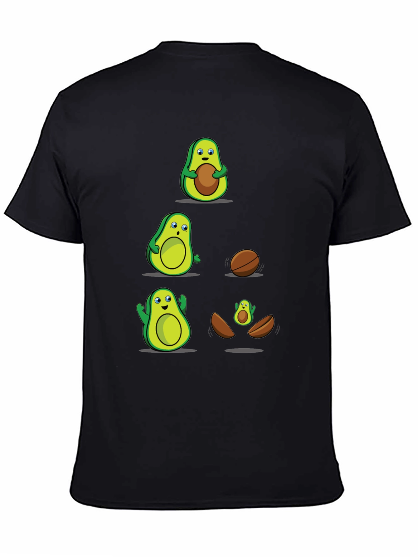 Black Funny Avocado Evolution T-Shirt view 4