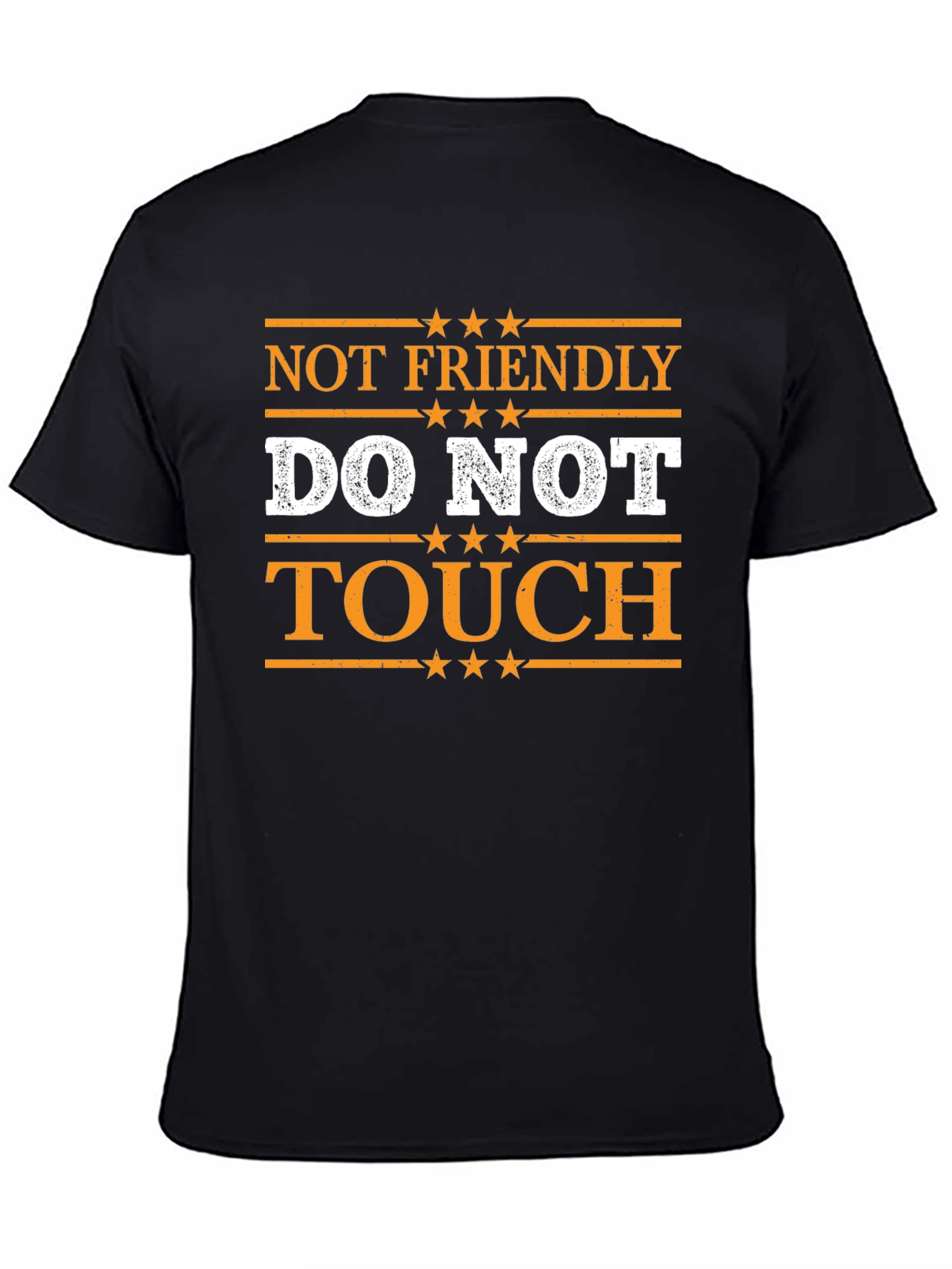 Black Not Friendly Do Not Touch Graphic T-Shirt view 4