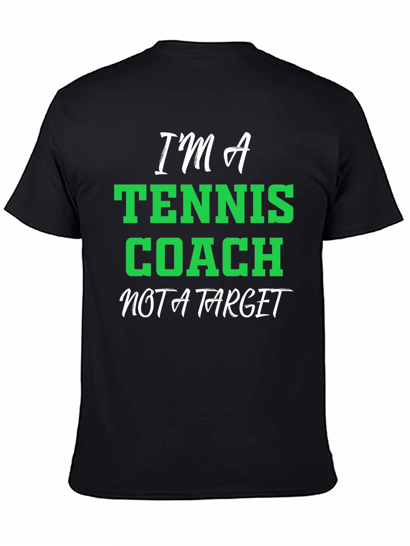 Black Tennis Coach T-Shirt - Funny Graphic Tee view 4