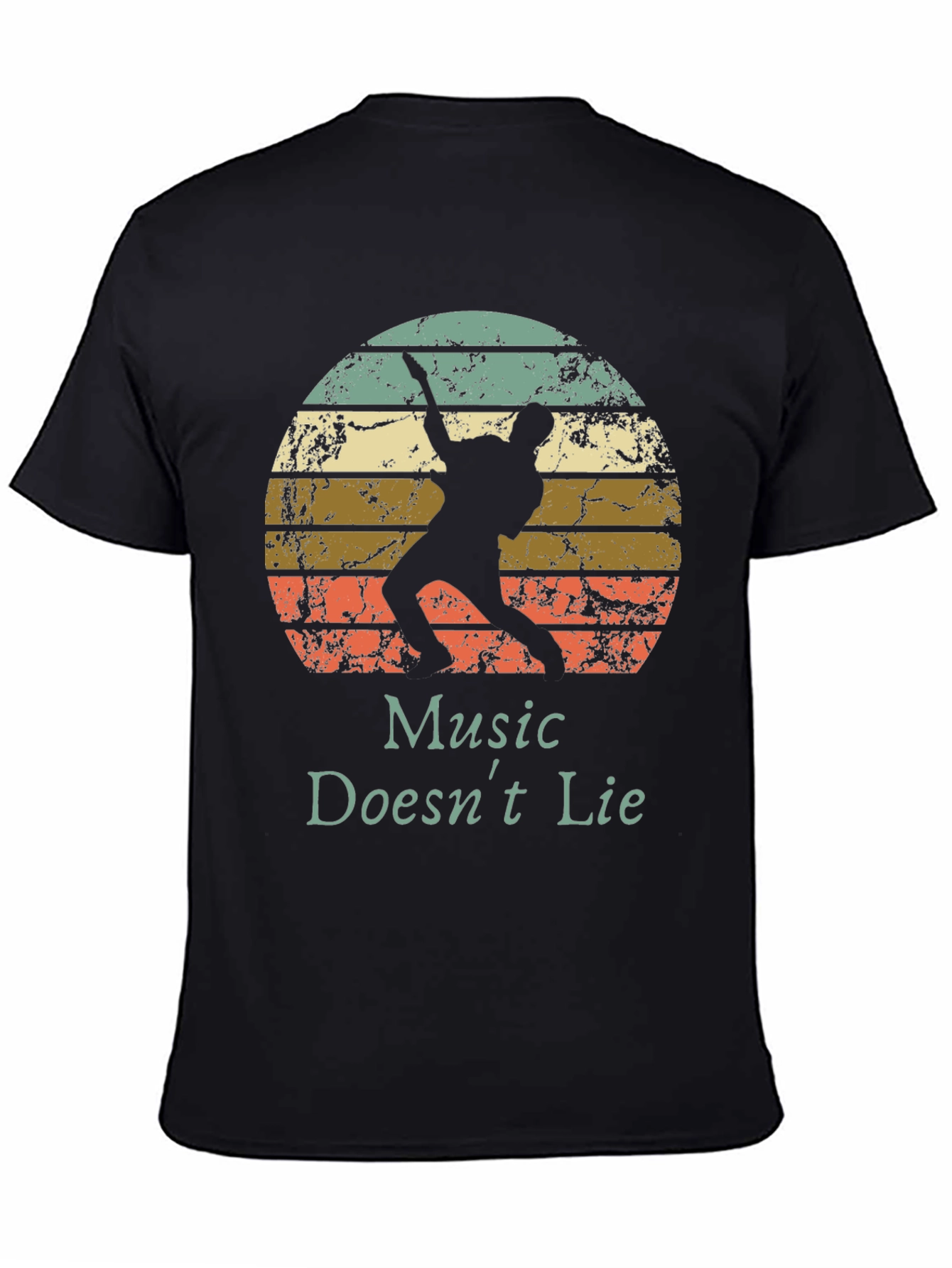 Black Music Doesn't Lie Retro Graphic Tee view 4