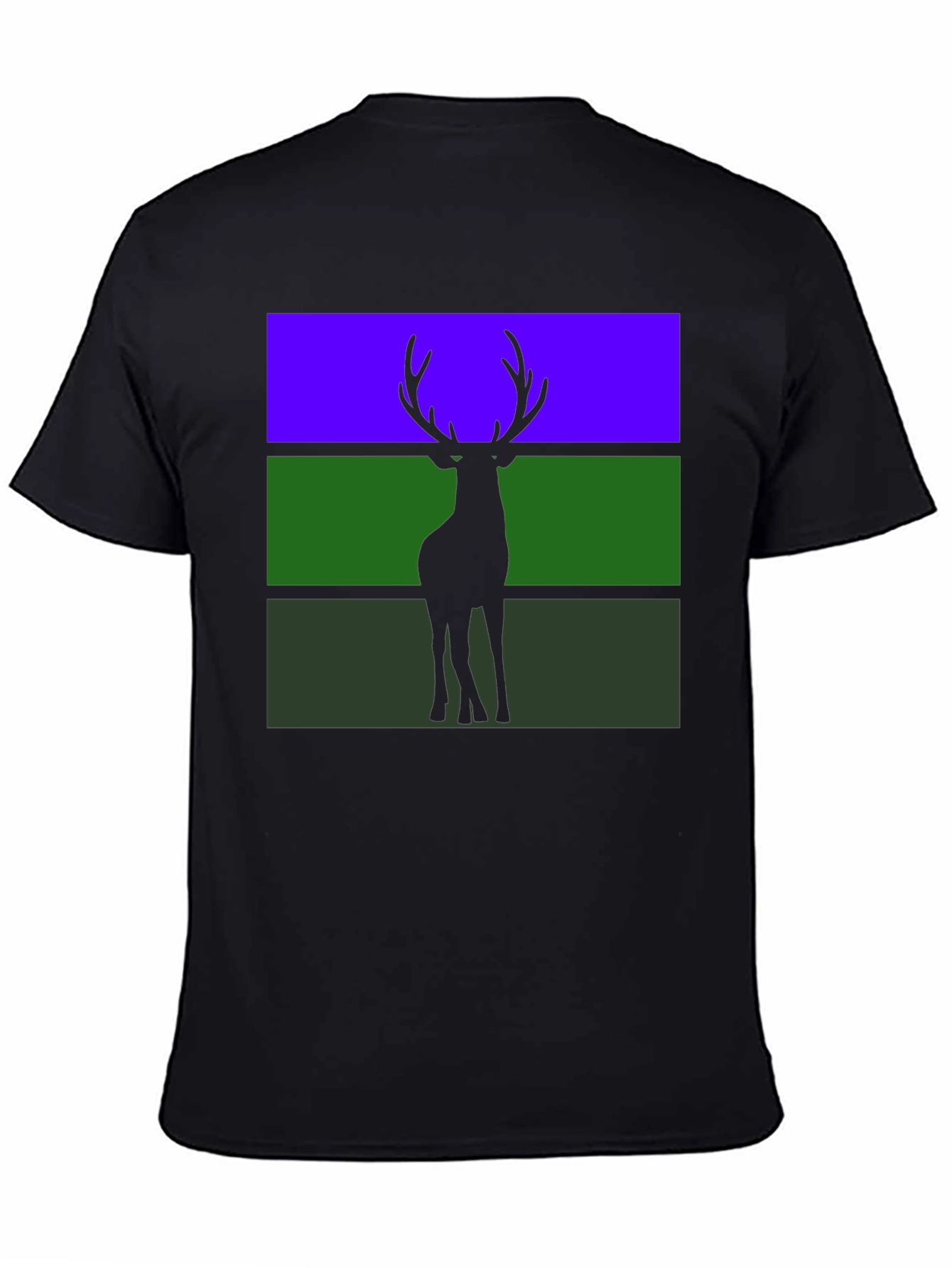 Black Deer Silhouette Graphic Tee view 4