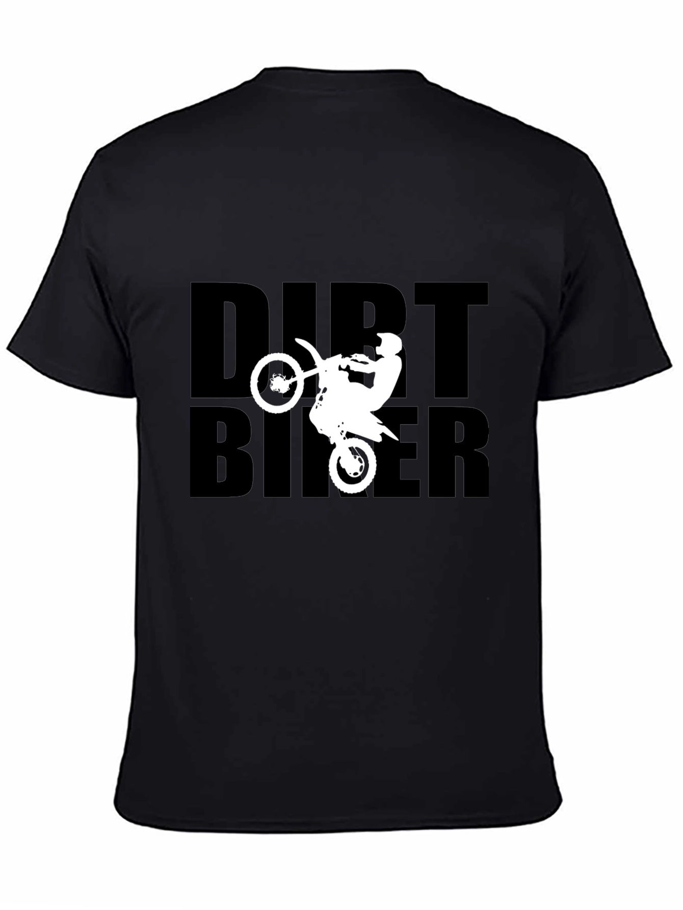 Black Dirt Biker Graphic Tee - Black Cotton T-Shirt view 4