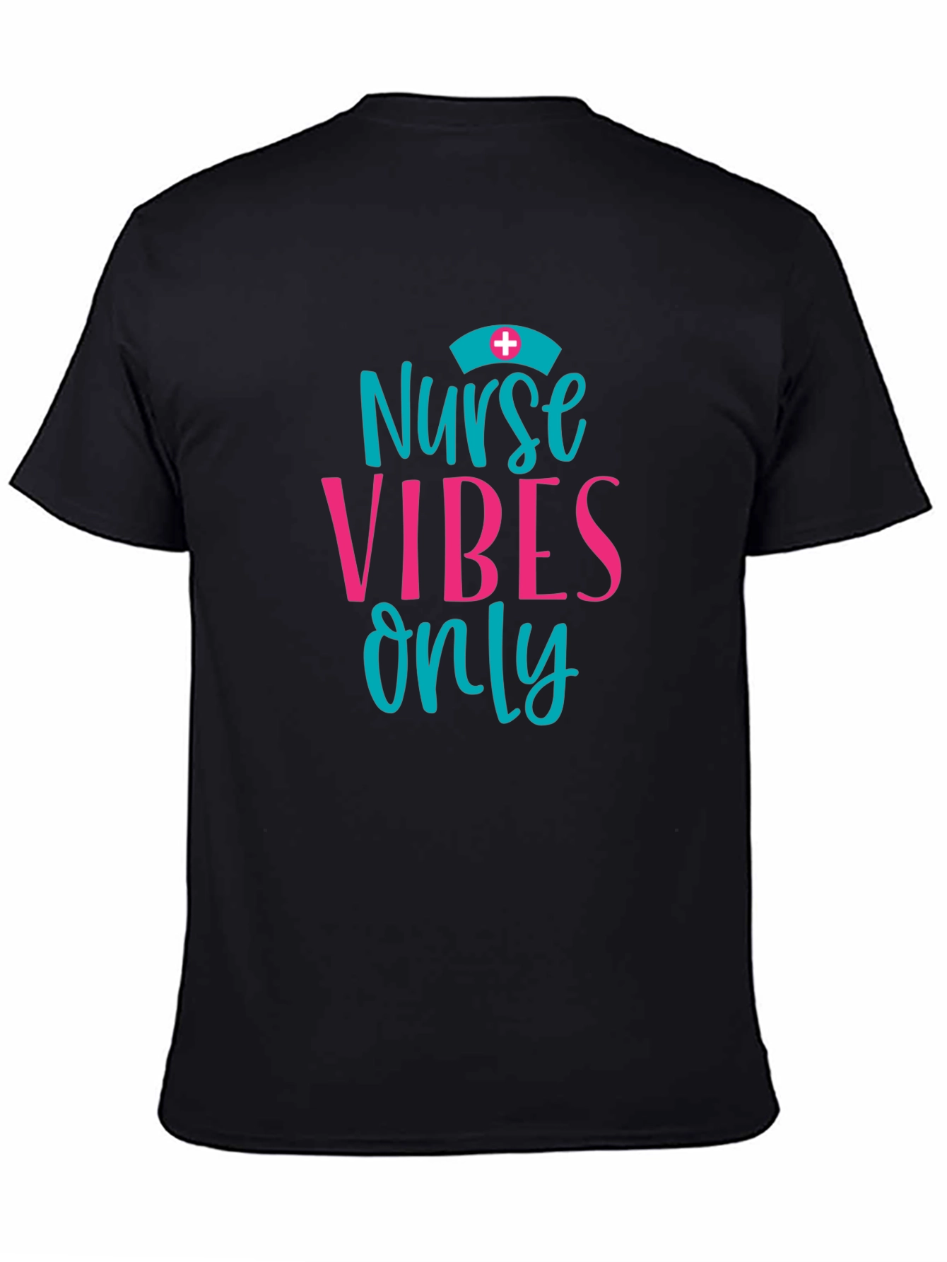 Black Nurse Vibes Only Graphic Tee - Black view 4