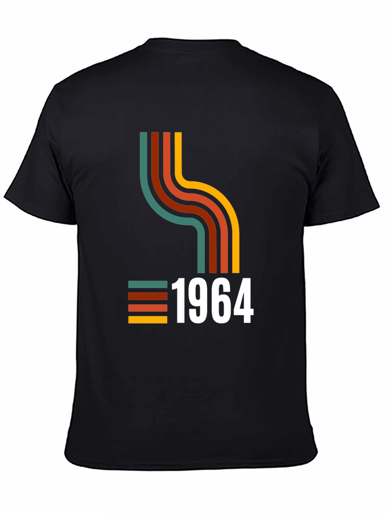 Black Retro 1964 Graphic Tee - Vintage Birthday Shirt view 4